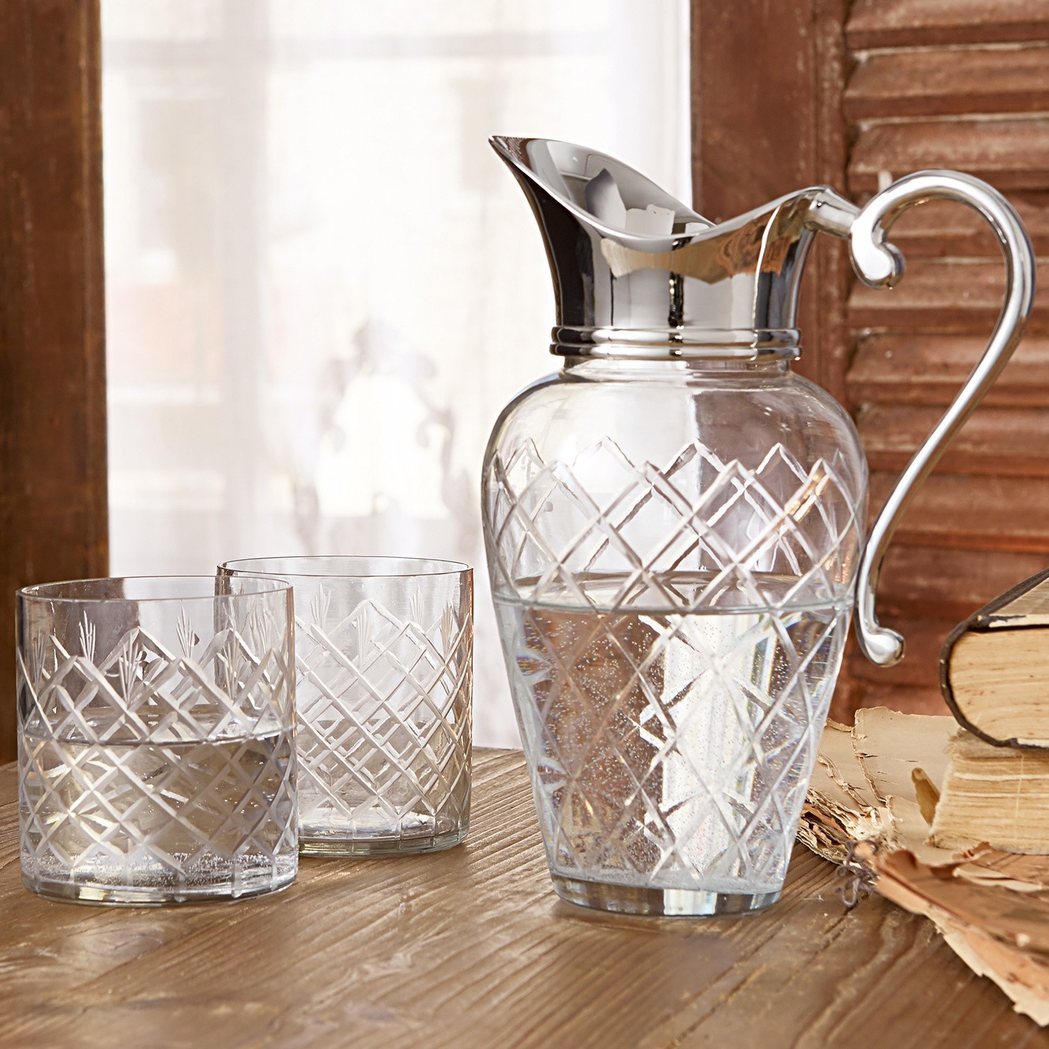 Carafe avec verres Roseline