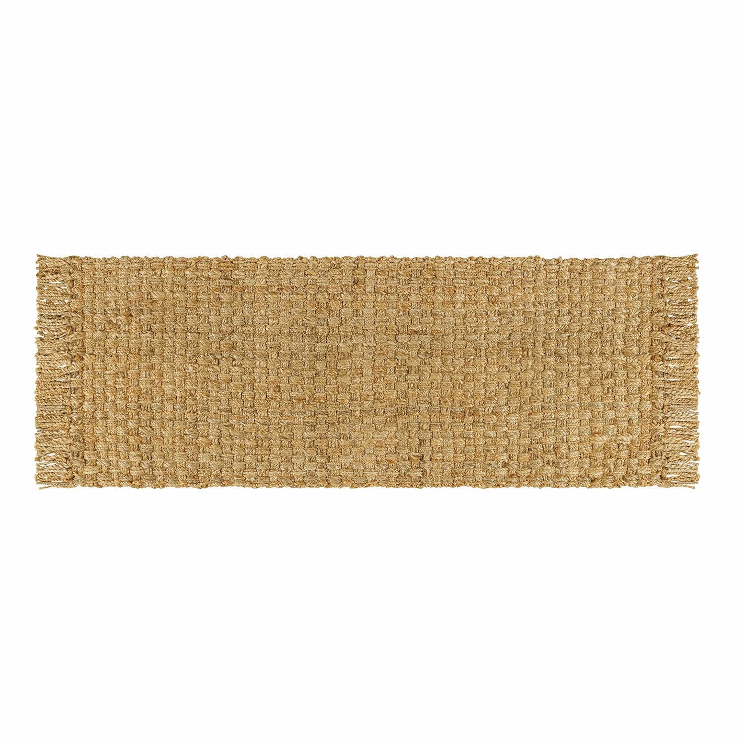 Tapis long Moody Tapis rectangulaire en jute naturelle avec franges, durable et décoratif pour intérieur