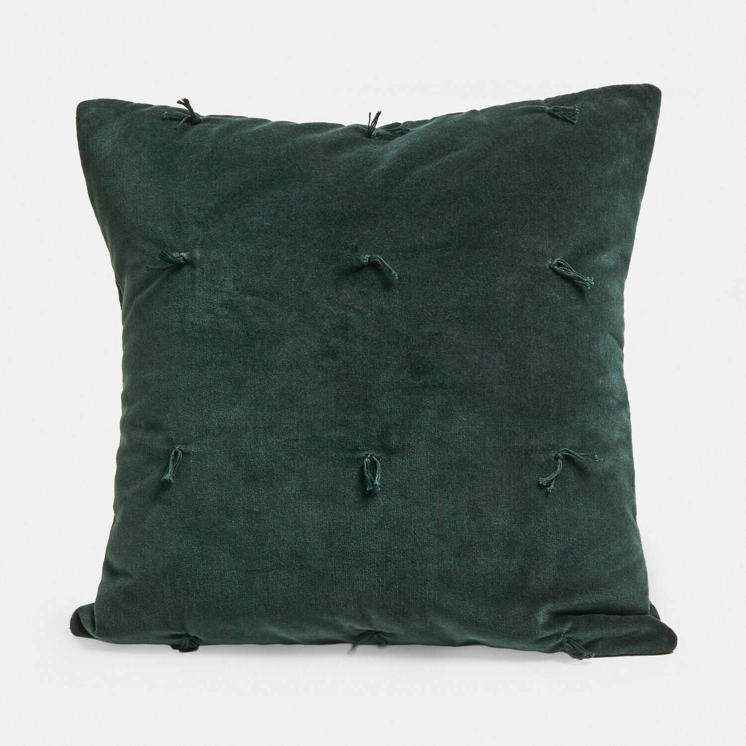 Coussin Orélisse Coussin décoratif en velours vert foncé avec nœuds décoratifs, doux et élégant pour le salon
