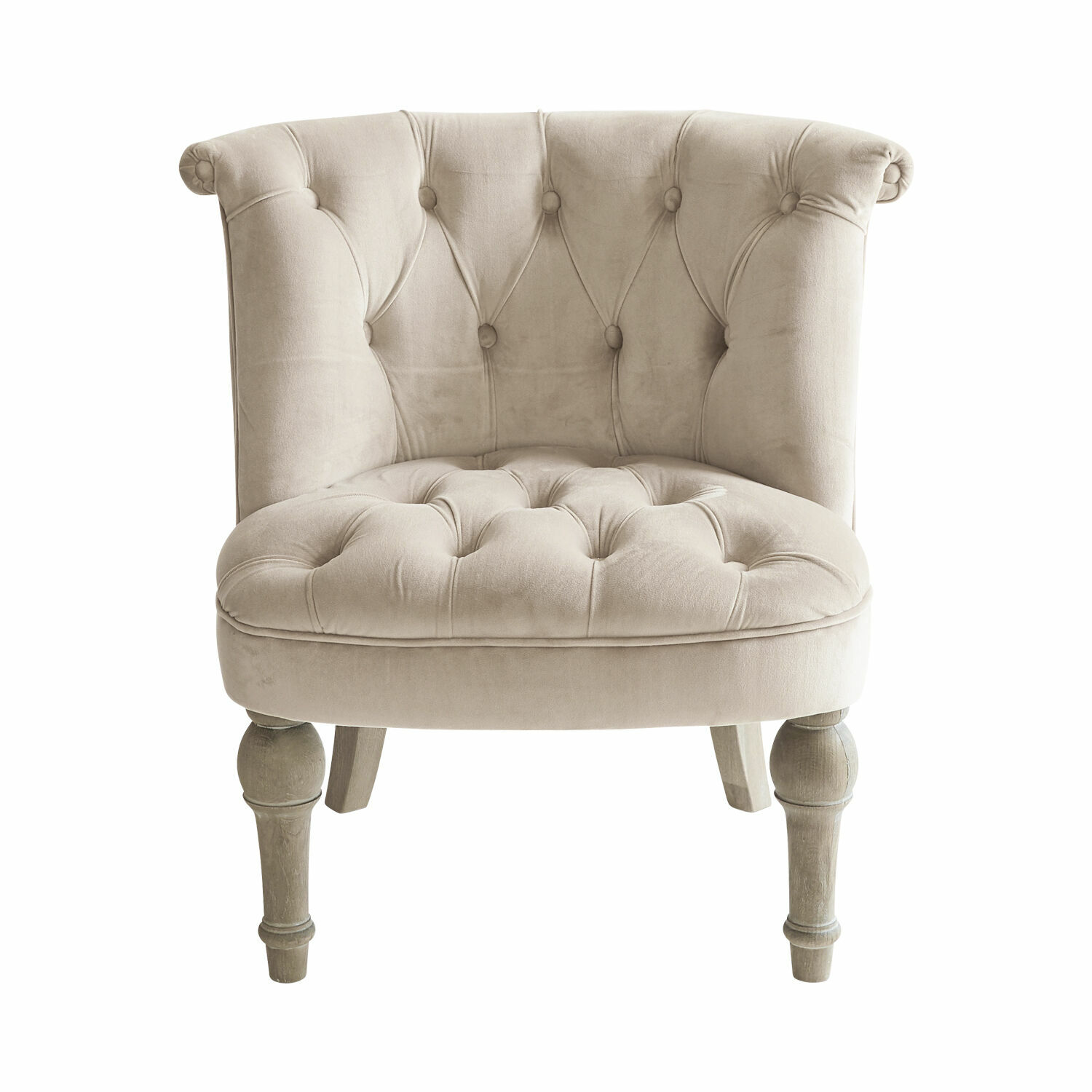 crème/marron Fauteuil Ardilleux champagne en tissu doux avec pieds en bois, meuble élégant pour salon moderne