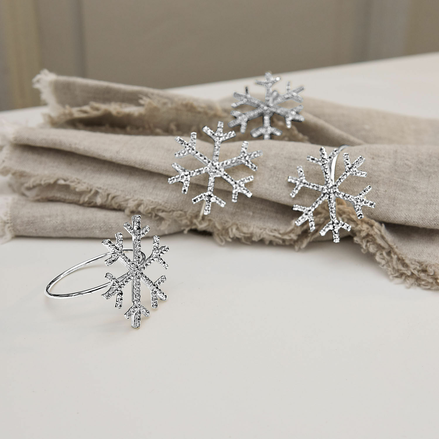 Lot de 4 ronds de serviettes Noel