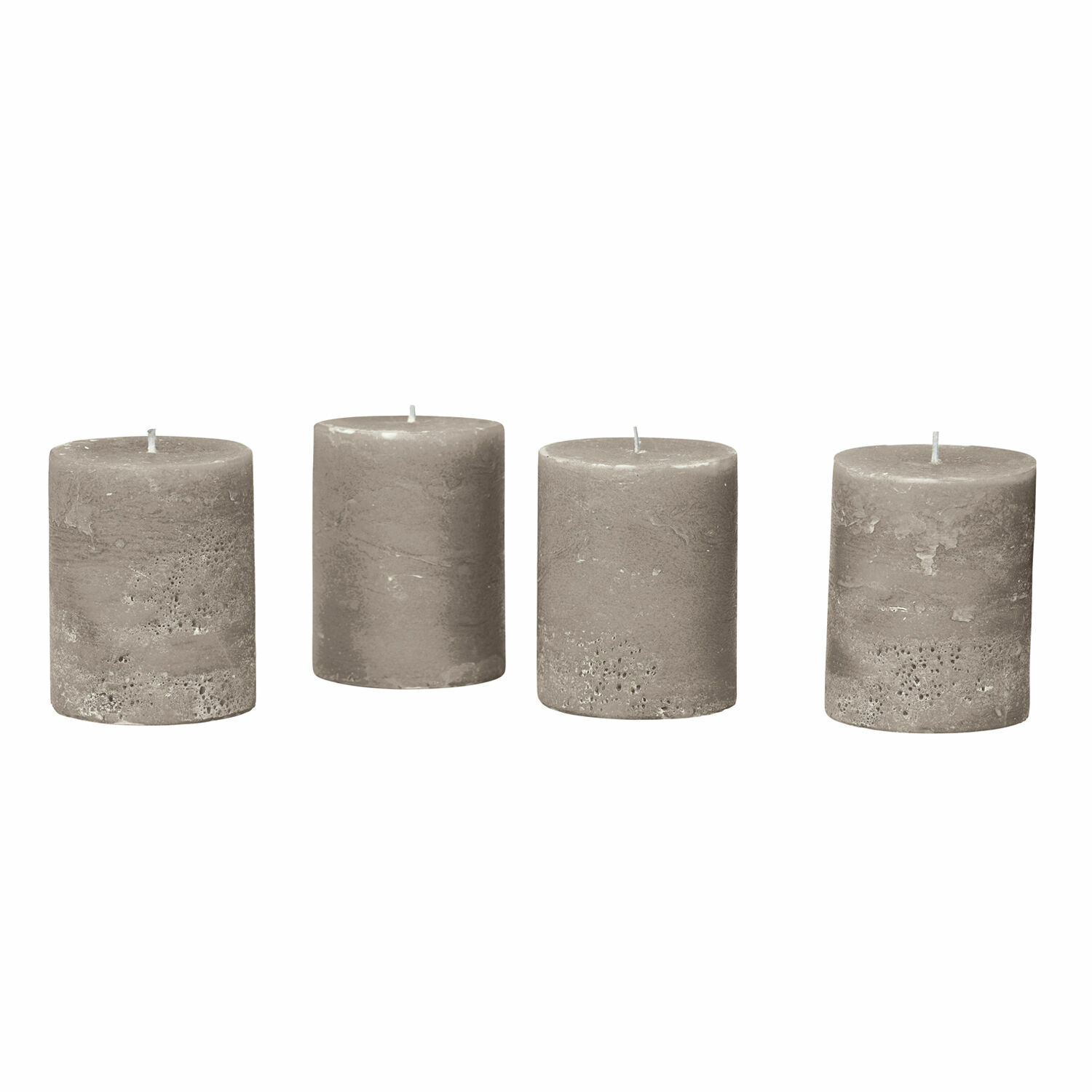 taupe Lot de 4 bougies Virrans taupe en cire naturelle, décoration d'intérieur et ambiance relaxante