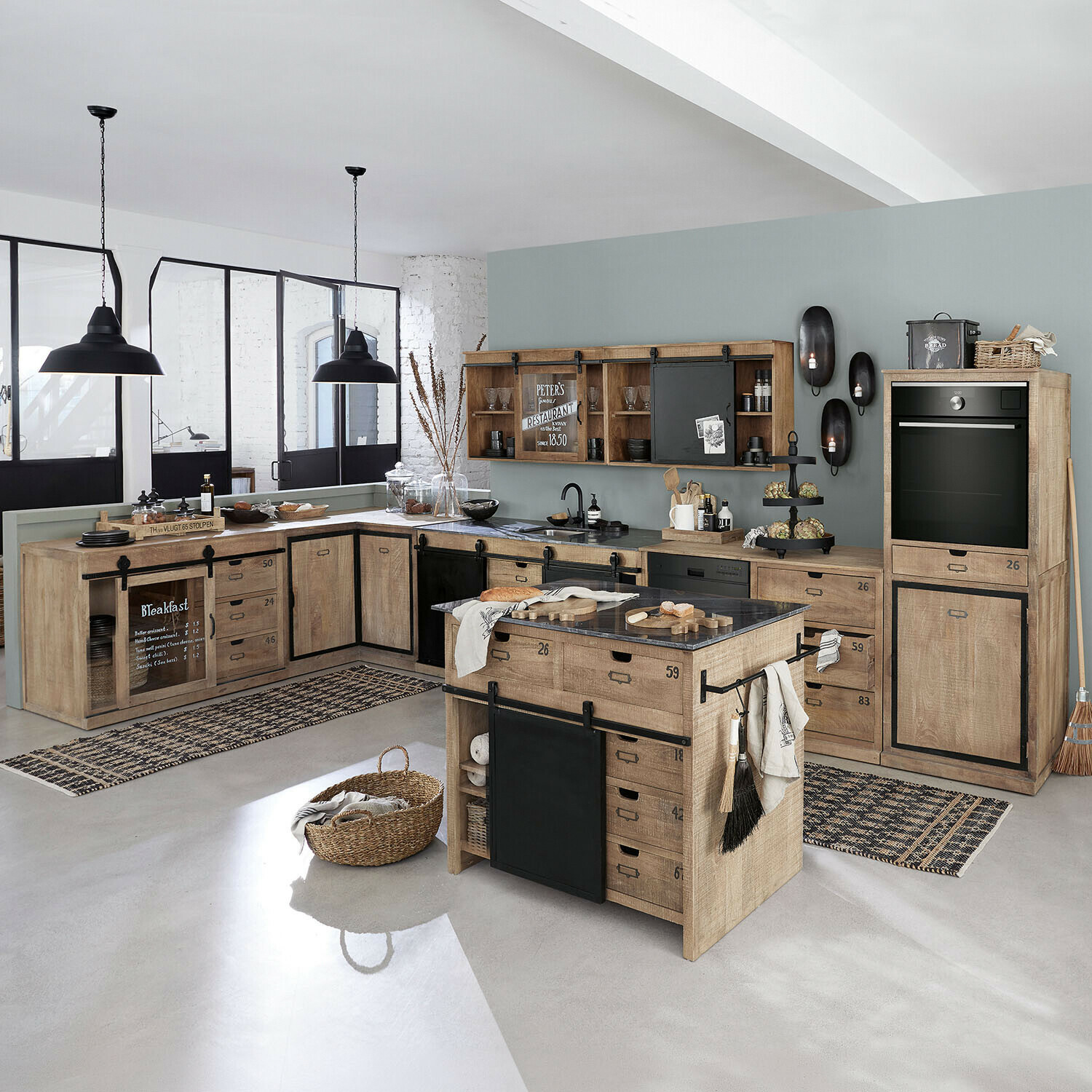 Lot de 2 meubles hauts Oakland