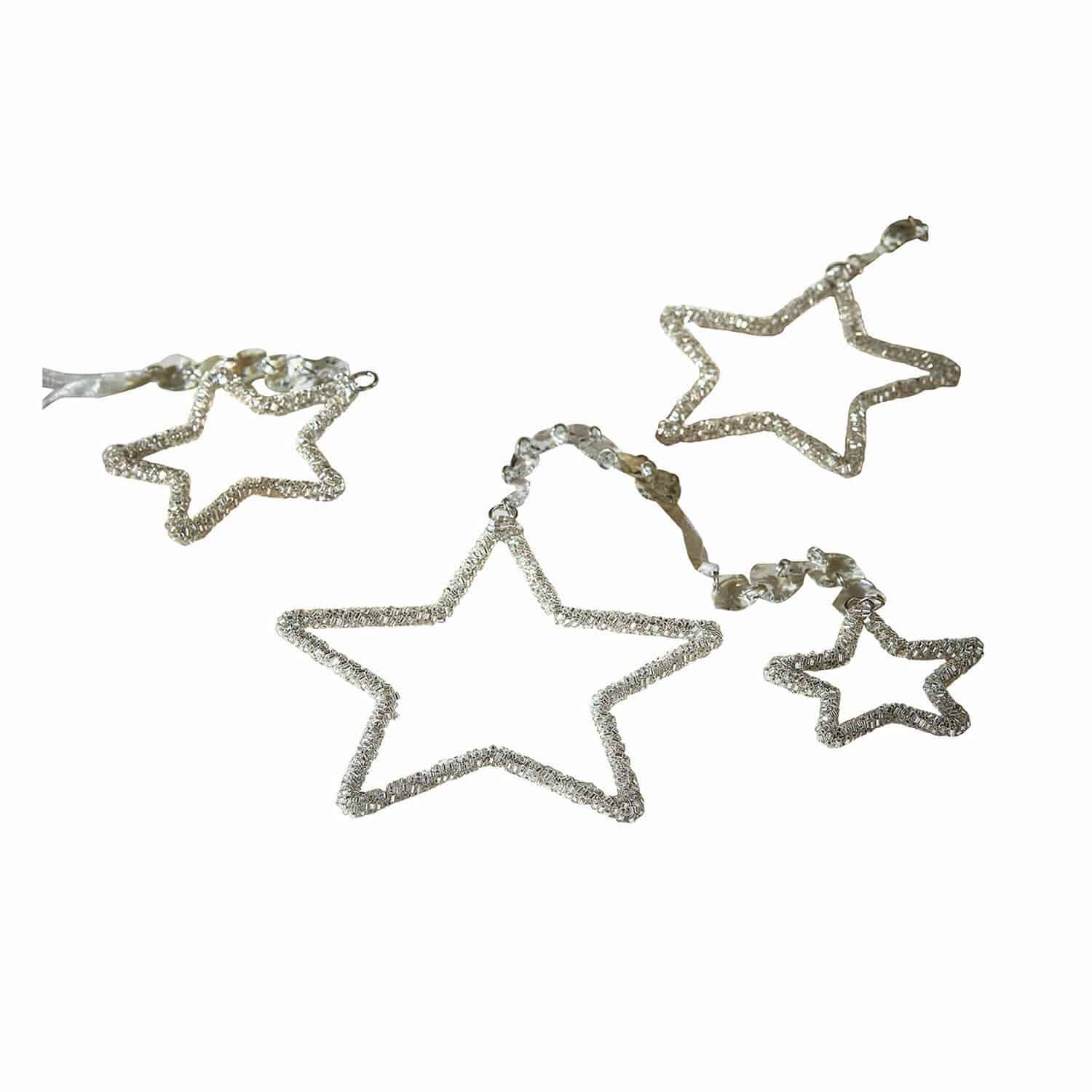 Lot de 4 décorations à suspendre Manilo Étoiles décoratives en cristaux transparents pour une ambiance festive et décoration intérieure