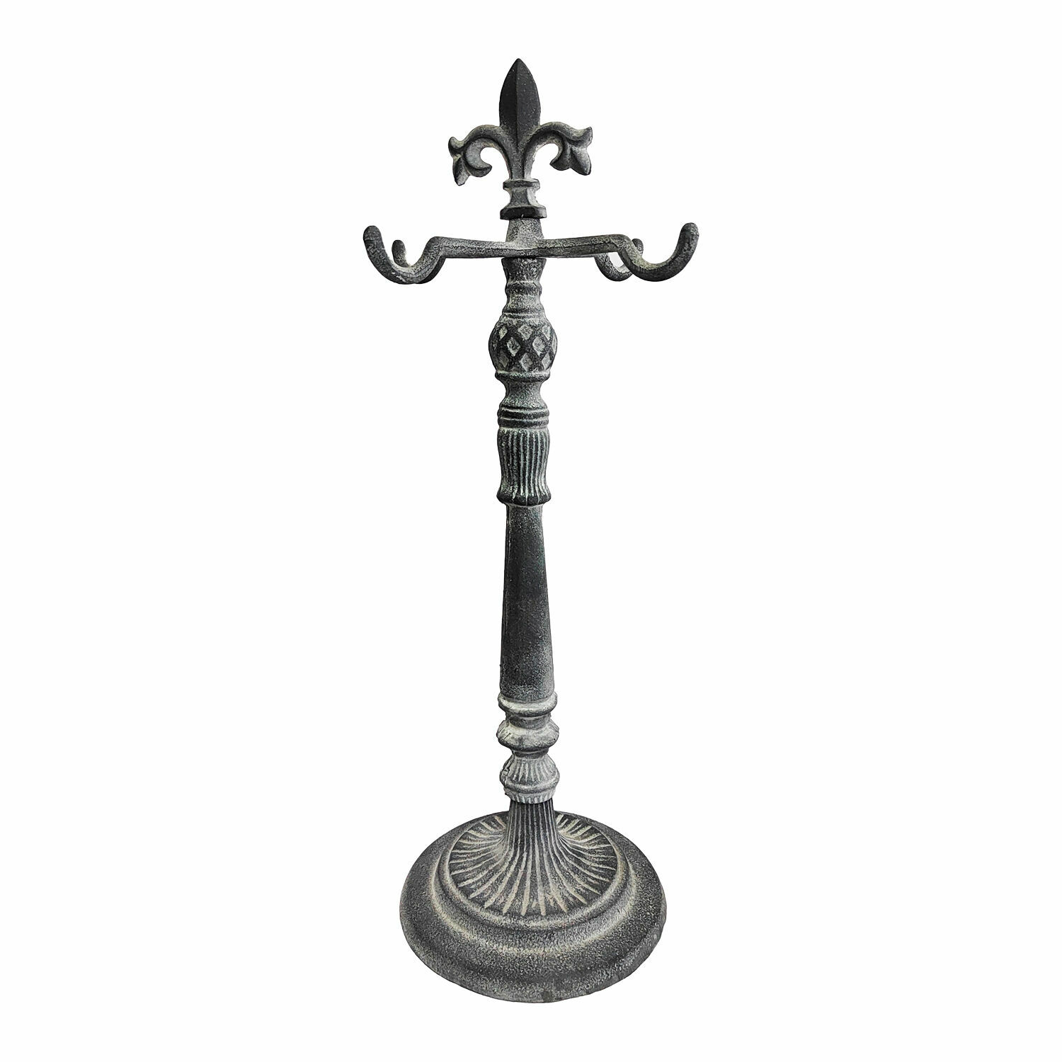 gris vieilli Support de couronne Antwan en métal gris antique, design décoratif et stable
