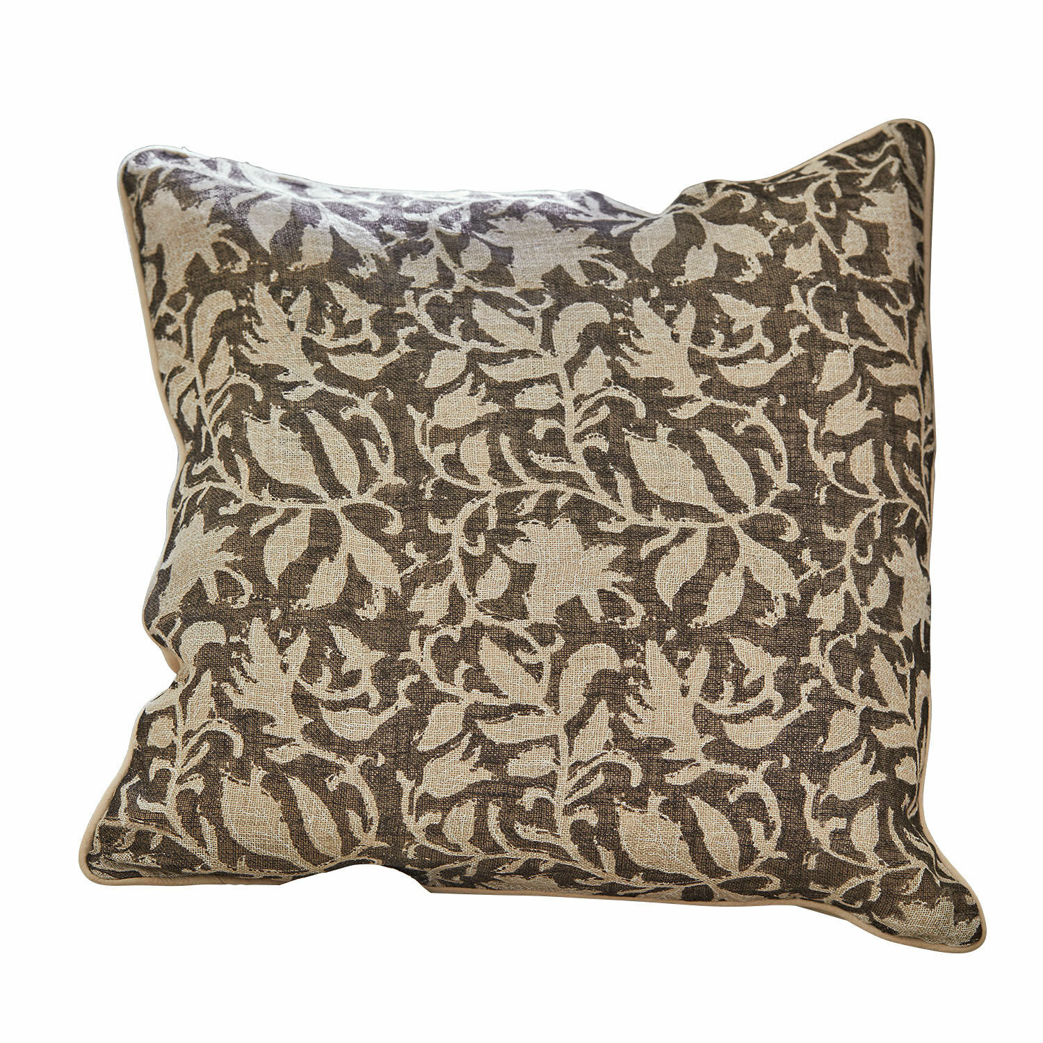 Lot de 2 housses de coussins Ziradayn Coussin décoratif en coton marron avec motif végétal clair pour salon et chambre