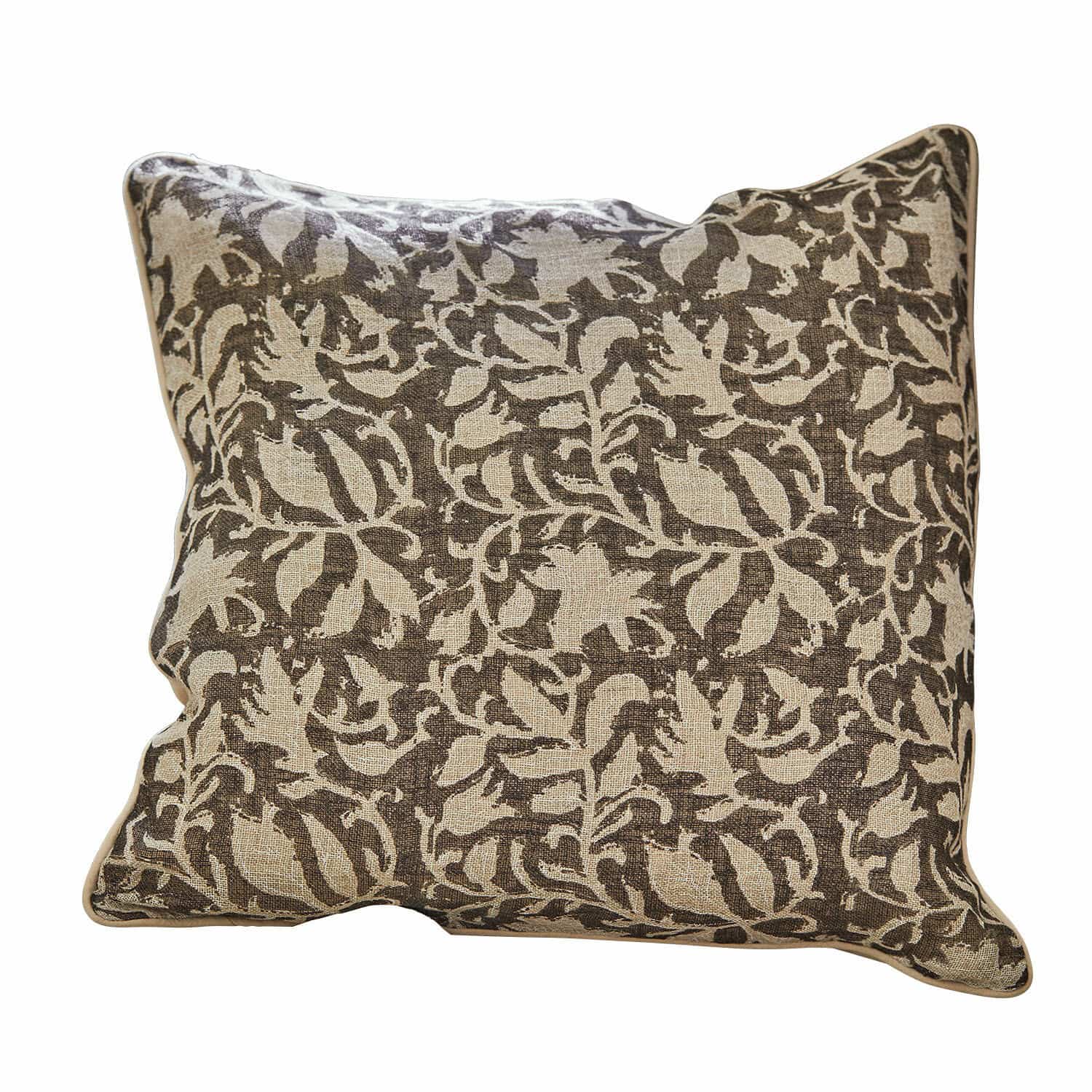 Lot de 2 housses de coussins Ziradayn Coussin décoratif en coton marron avec motif végétal clair pour salon et chambre