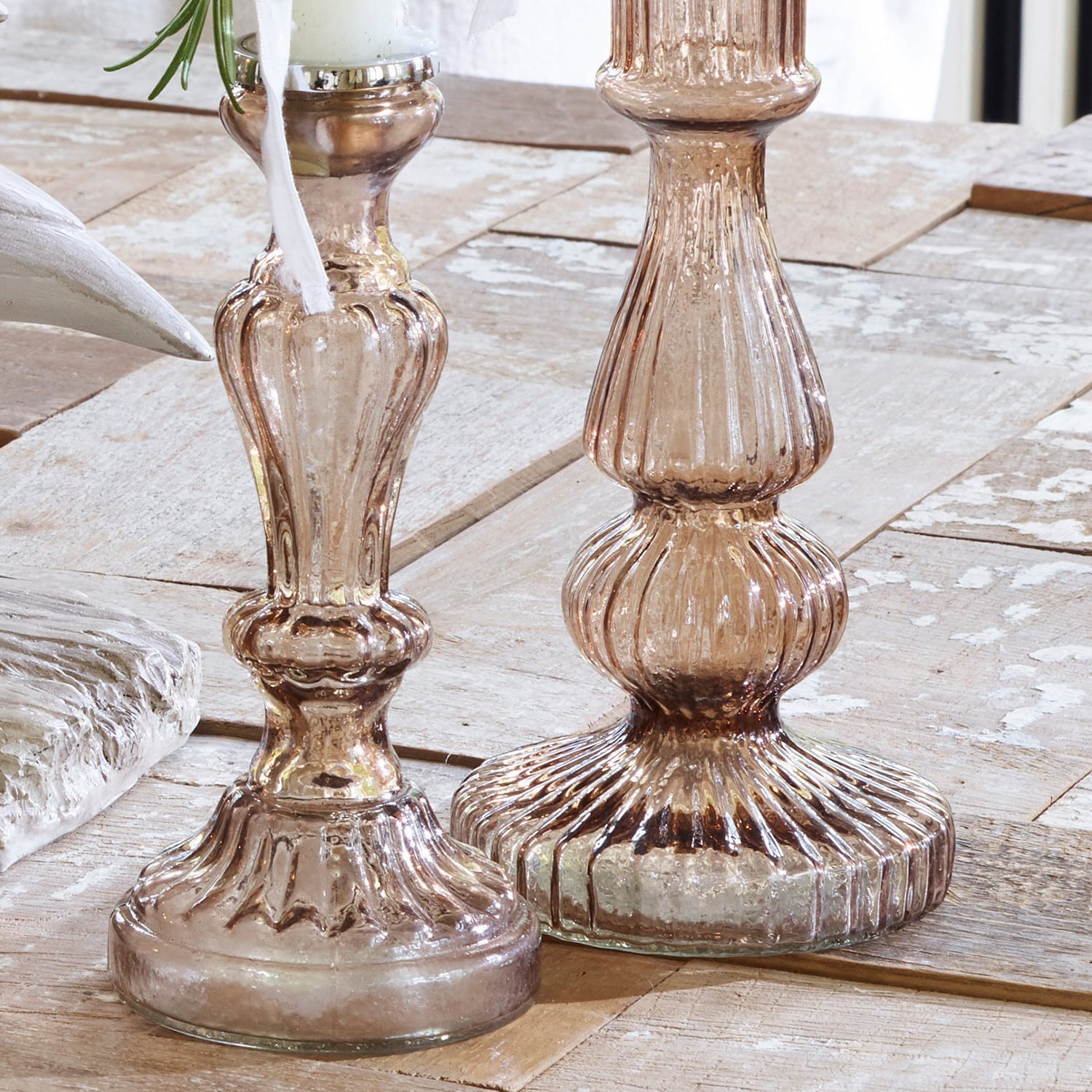 Lot de 2 bougeoirs Glora