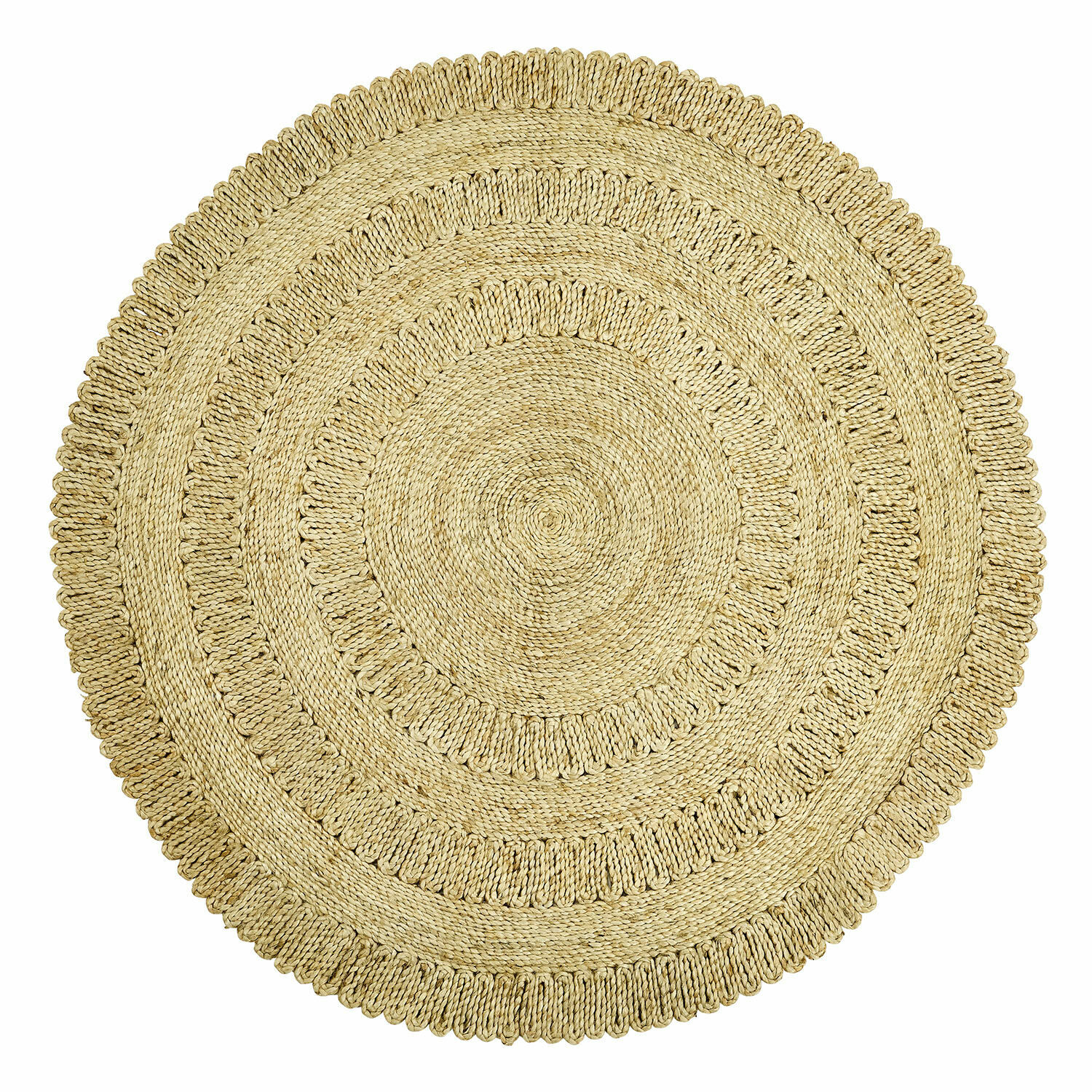 Tapis Arendel Tapis rond en corde naturelle beige, parfait pour la décoration intérieure et le revêtement de sol