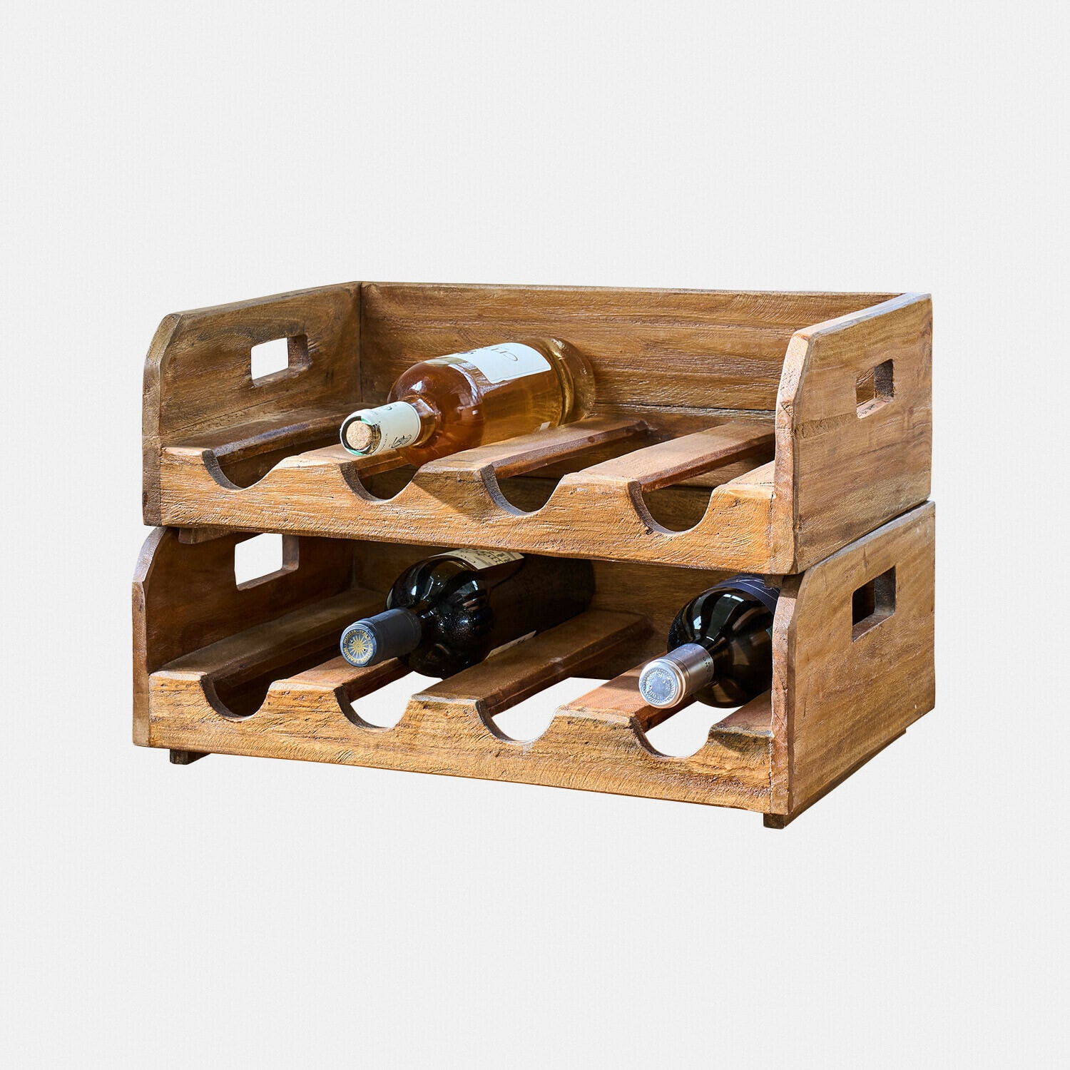 Lot de 2 porte-bouteilles Crestwooden
