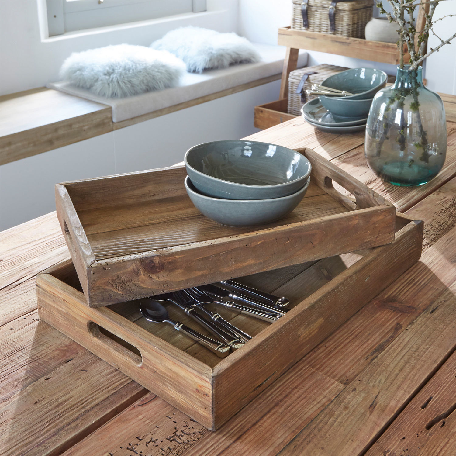 Lot de 2 plateaux Wittfield