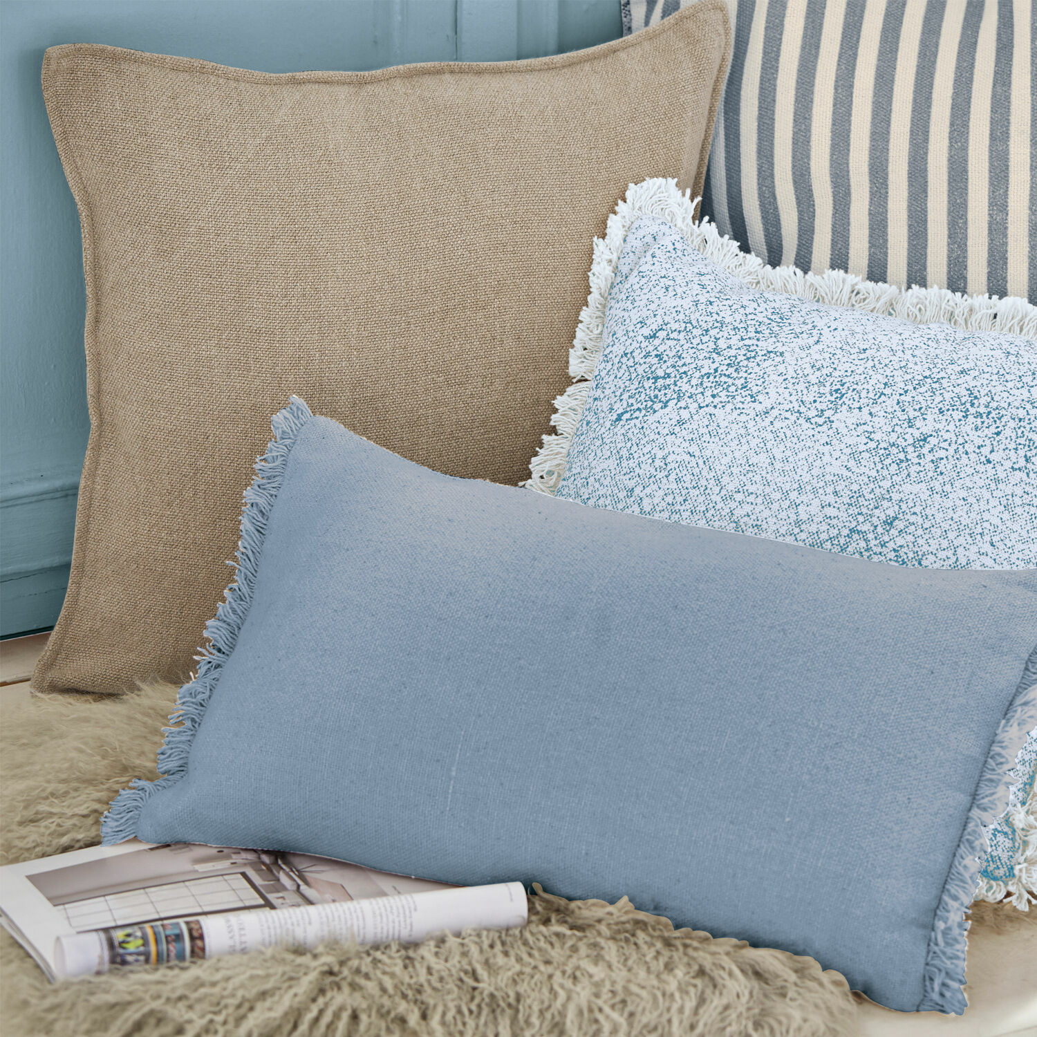 Lot de 4 coussins Valenciennes