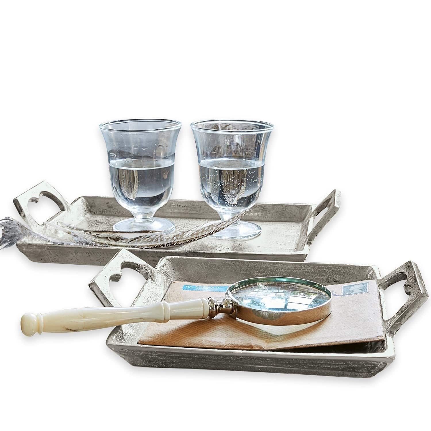 Lot de 2 plateaux Florine