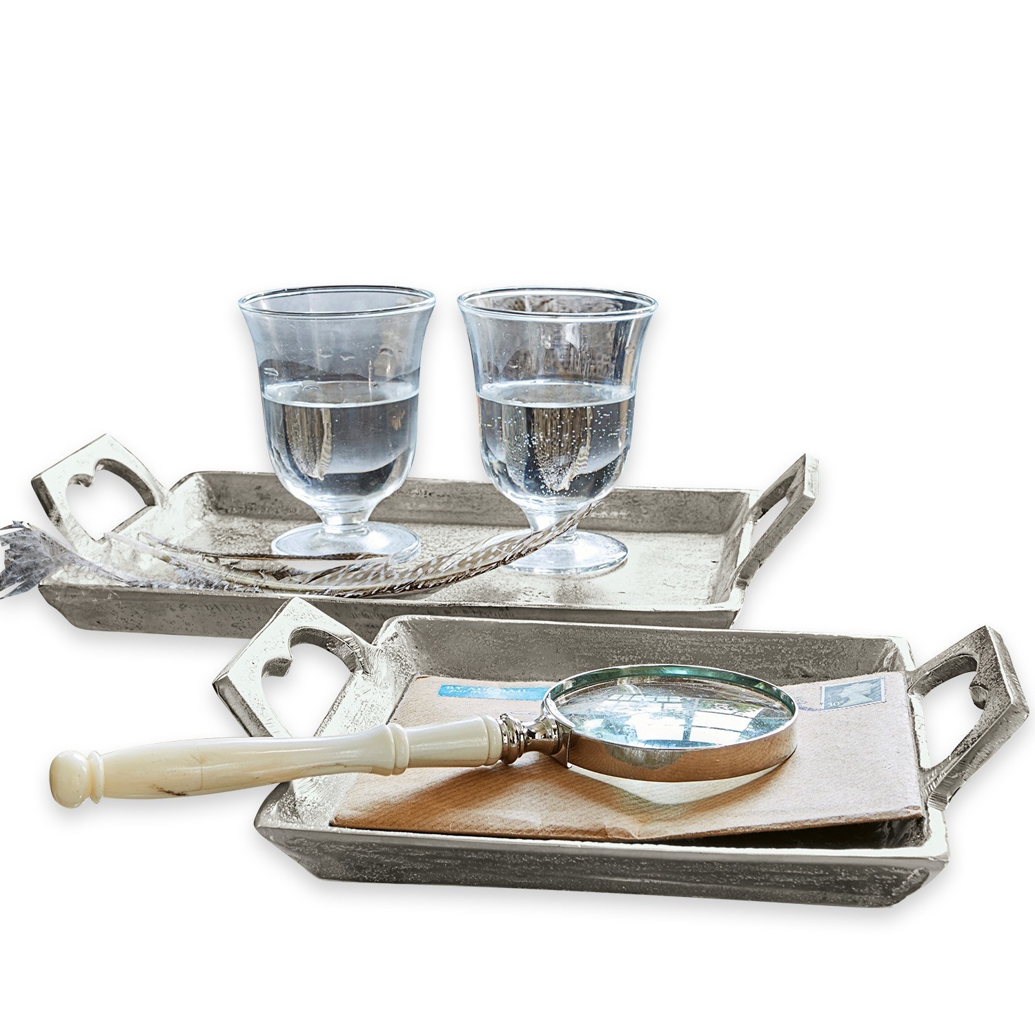 Lot de 2 plateaux Florine