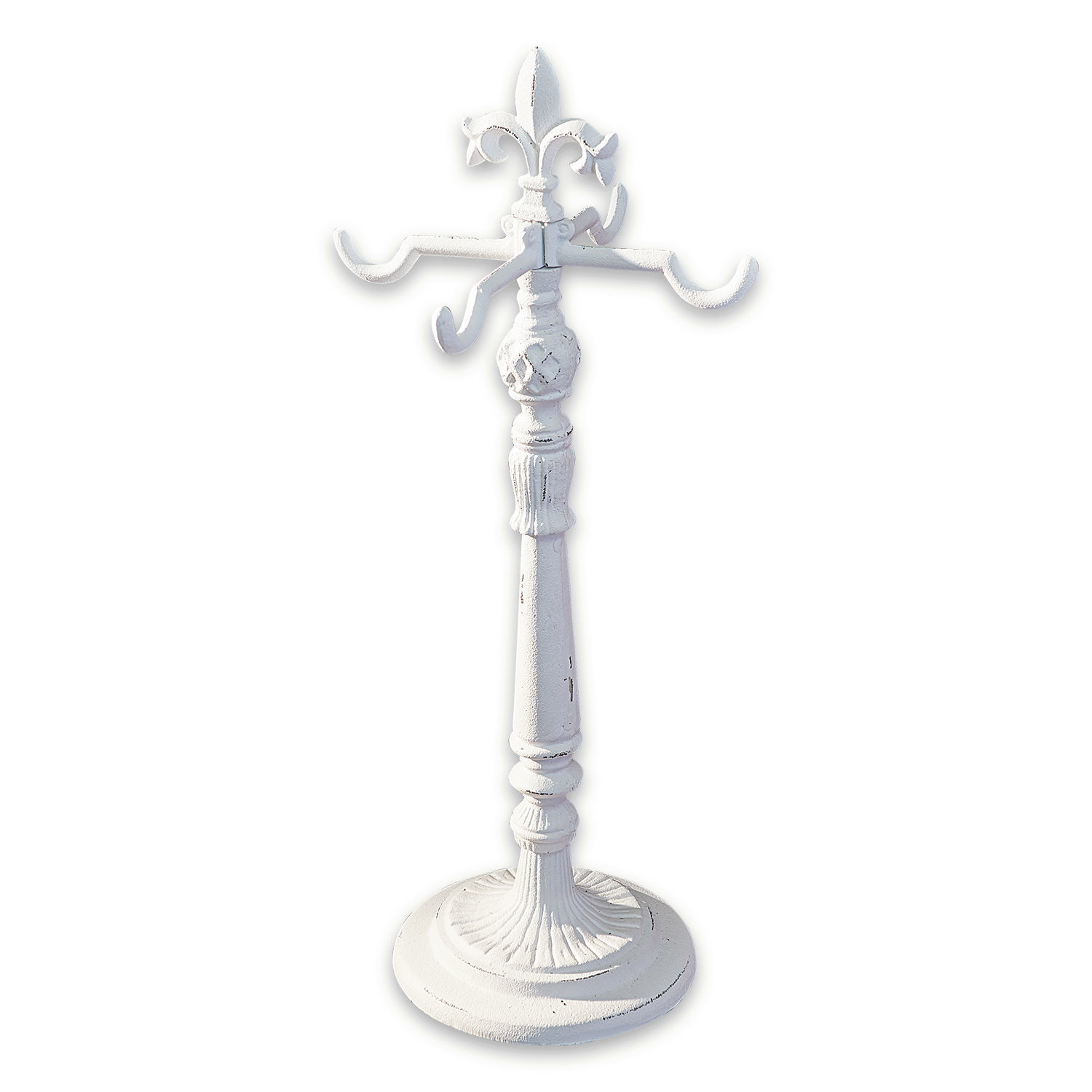 blanc vieilli Support de couronne Antwan en métal blanc antique pour décoration intérieure et extérieure