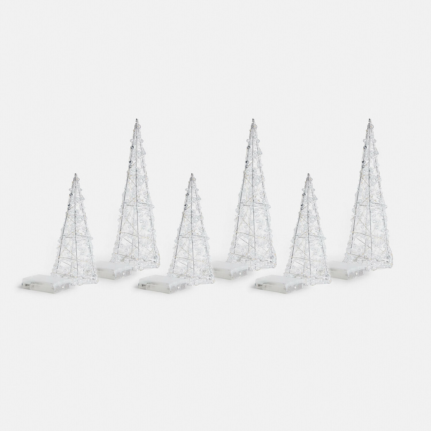 Lot de 6 sapins à LED Féelisse