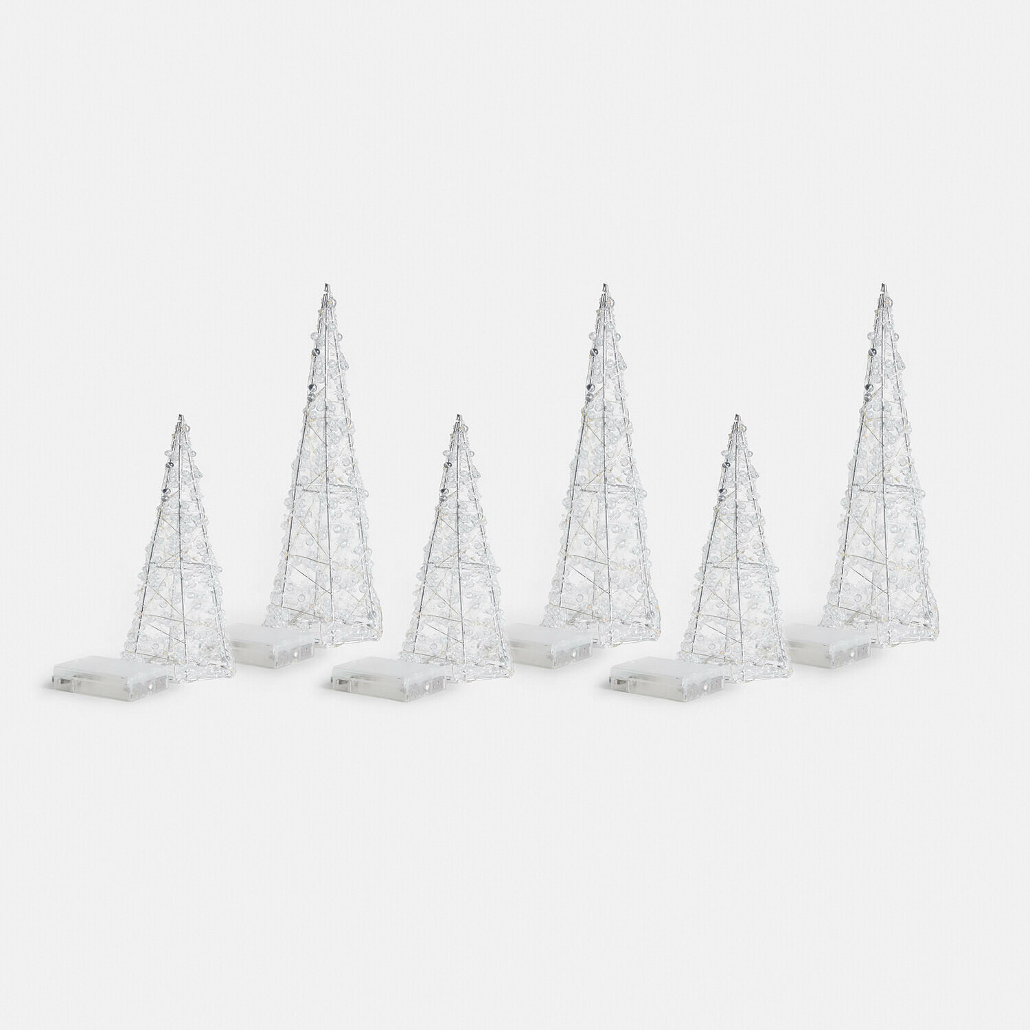 Lot de 6 sapins à LED Féelisse