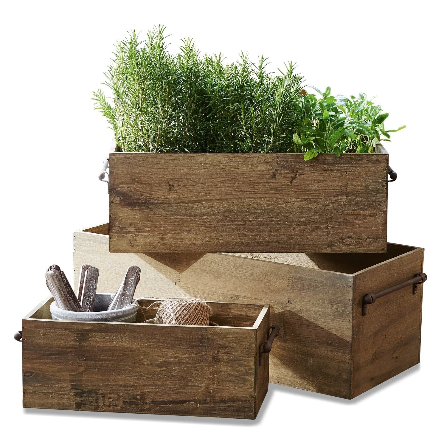Lot de 3 caisses en bois Mell