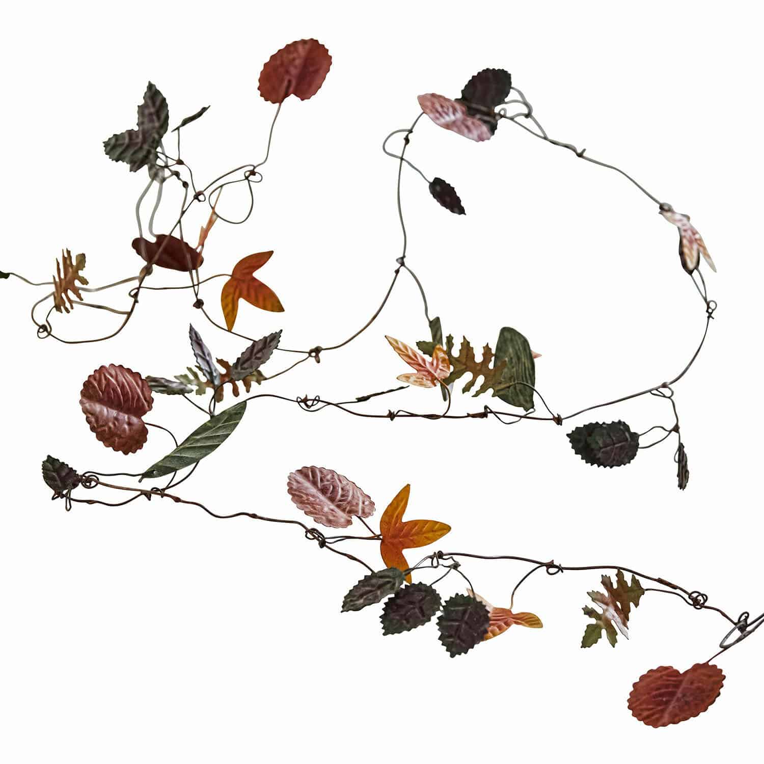 Guirlande Merel Guirlande décorative en métal avec feuilles aux couleurs automnales pour décoration intérieure