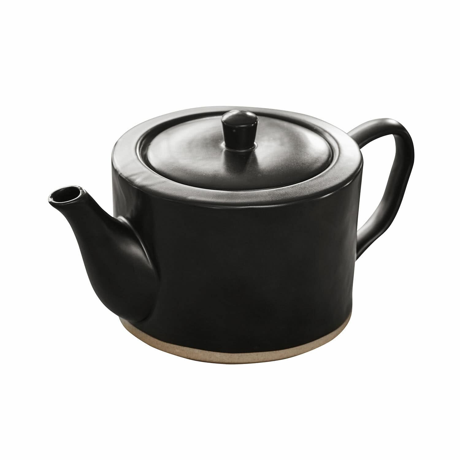 Théière Biarré Théière en céramique noire avec couvercle et poignée, parfaite pour le thé et le café