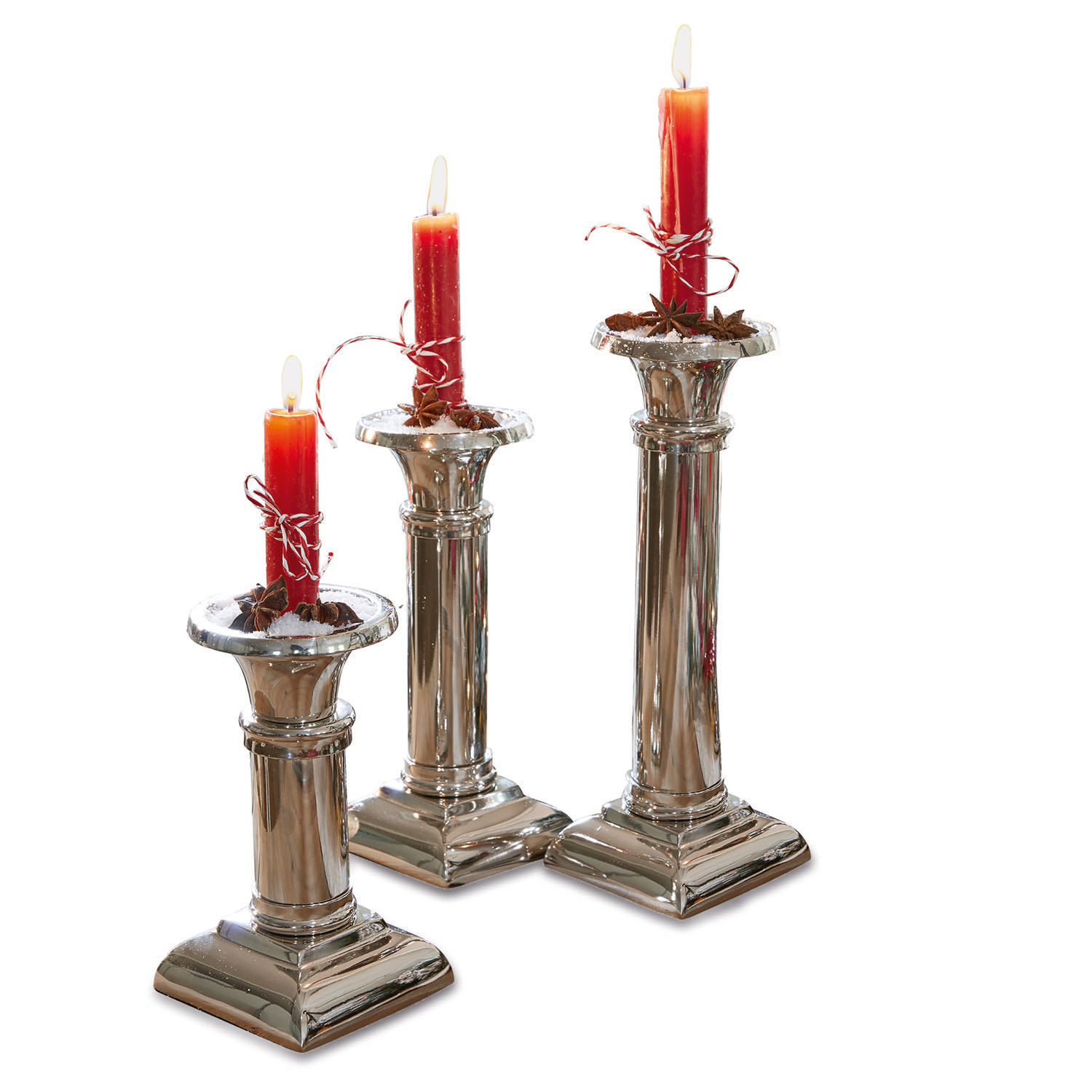 Lot de 3 bougeoirs Akandor
