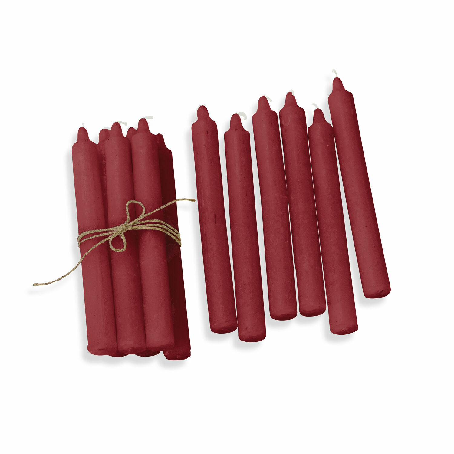 rouge Lot de 12 bougies rouges en cire, décoratives pour ambiance chaleureuse et éclairage intérieur