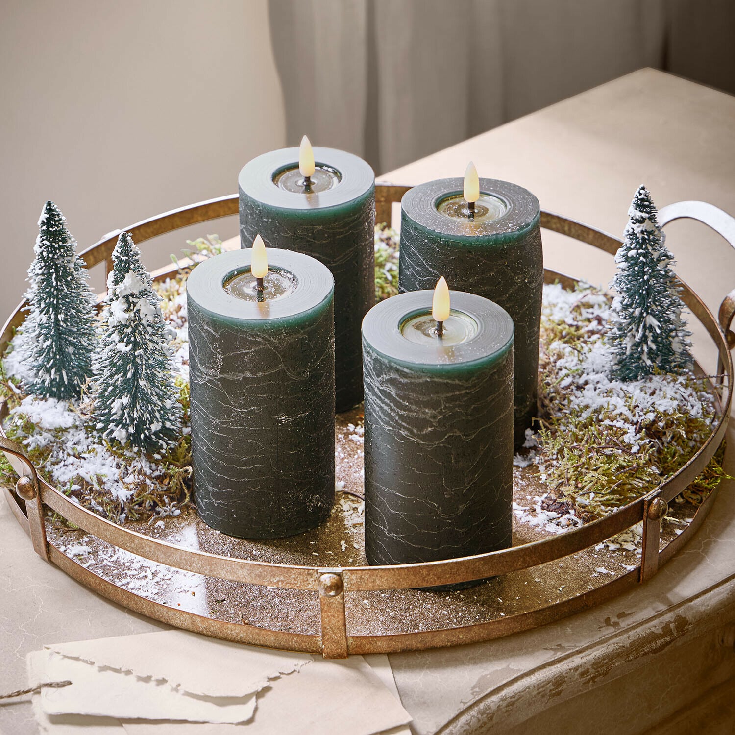 Lot de 4 bougies cylindriques à LED Rimfalla Lot de 4 bougies cylindriques à LED Rimfalla