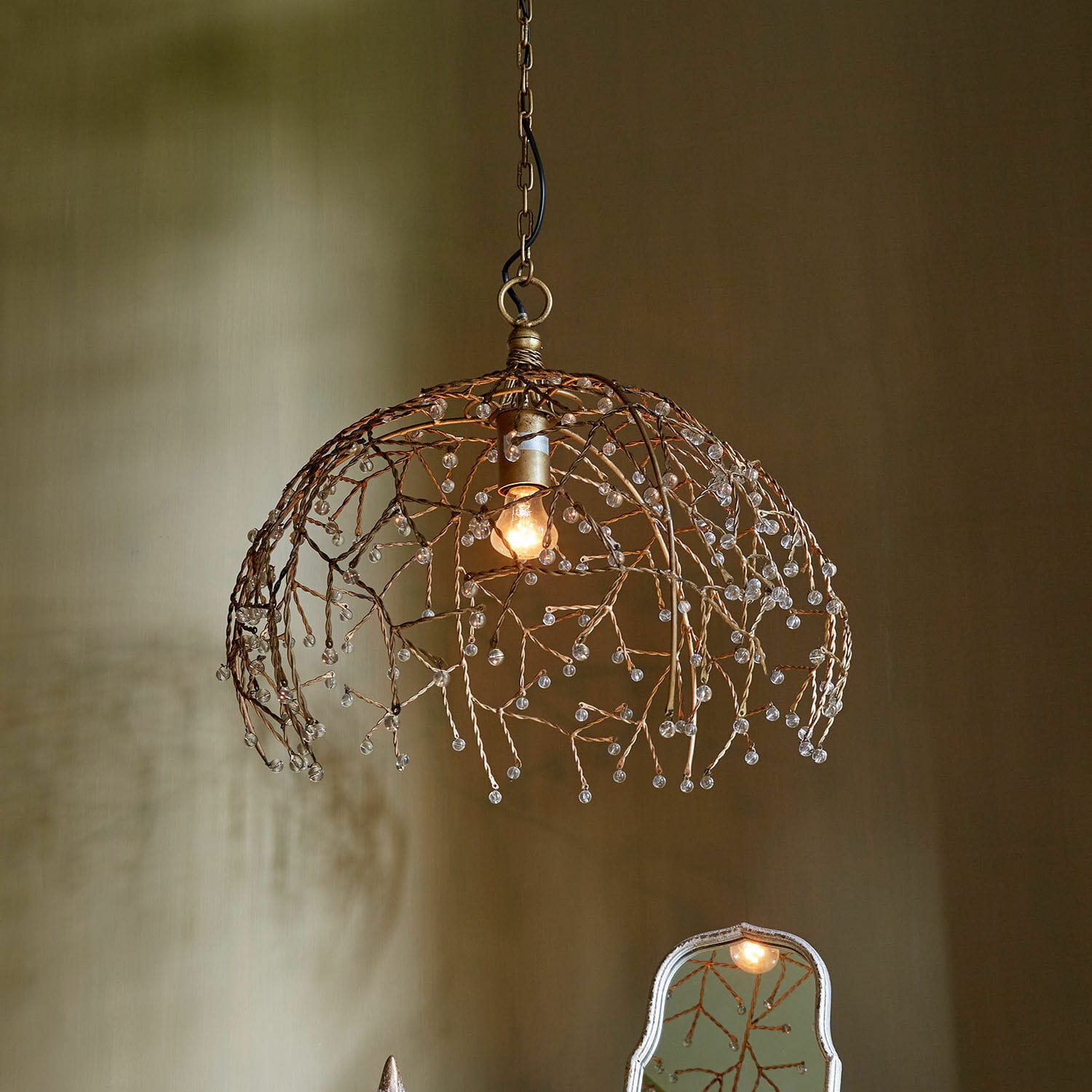 Suspension Goiania En Lin - Luminaire Style Méditerranéen Bohème Élégant
