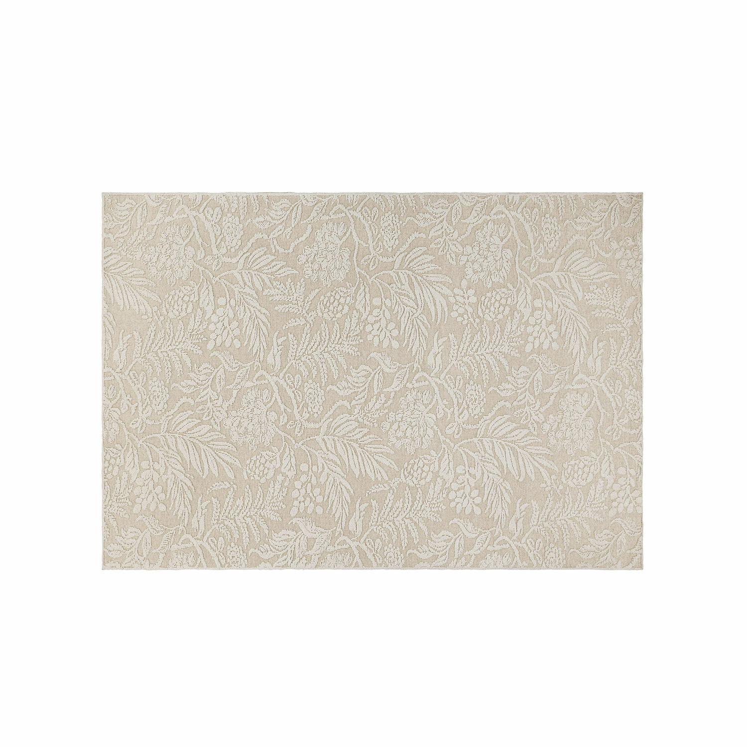 Tapis Azimra Tapis beige avec motif végétal en matériau doux, décoratif et élégant pour salon