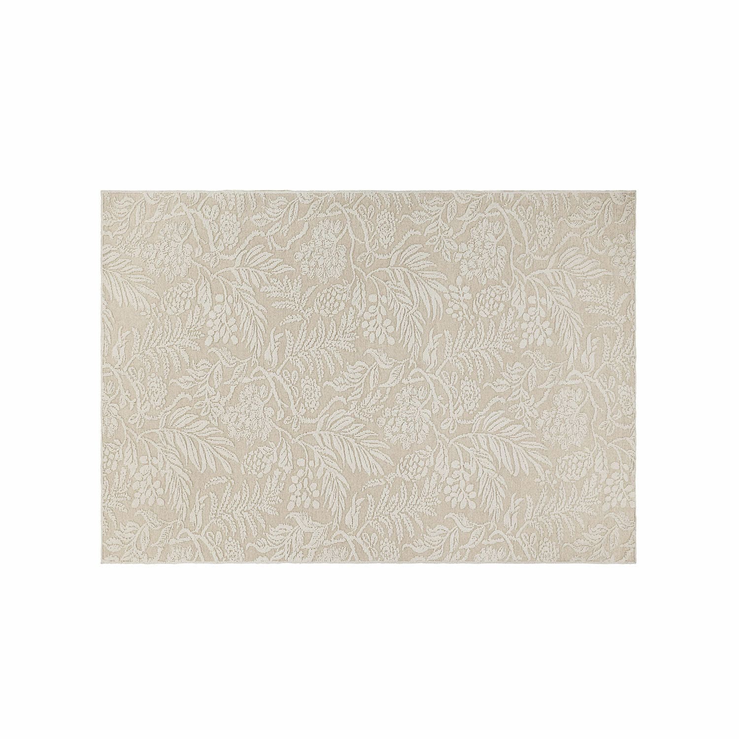 Tapis Azimra Tapis beige avec motif végétal en matériau doux, décoratif et élégant pour salon