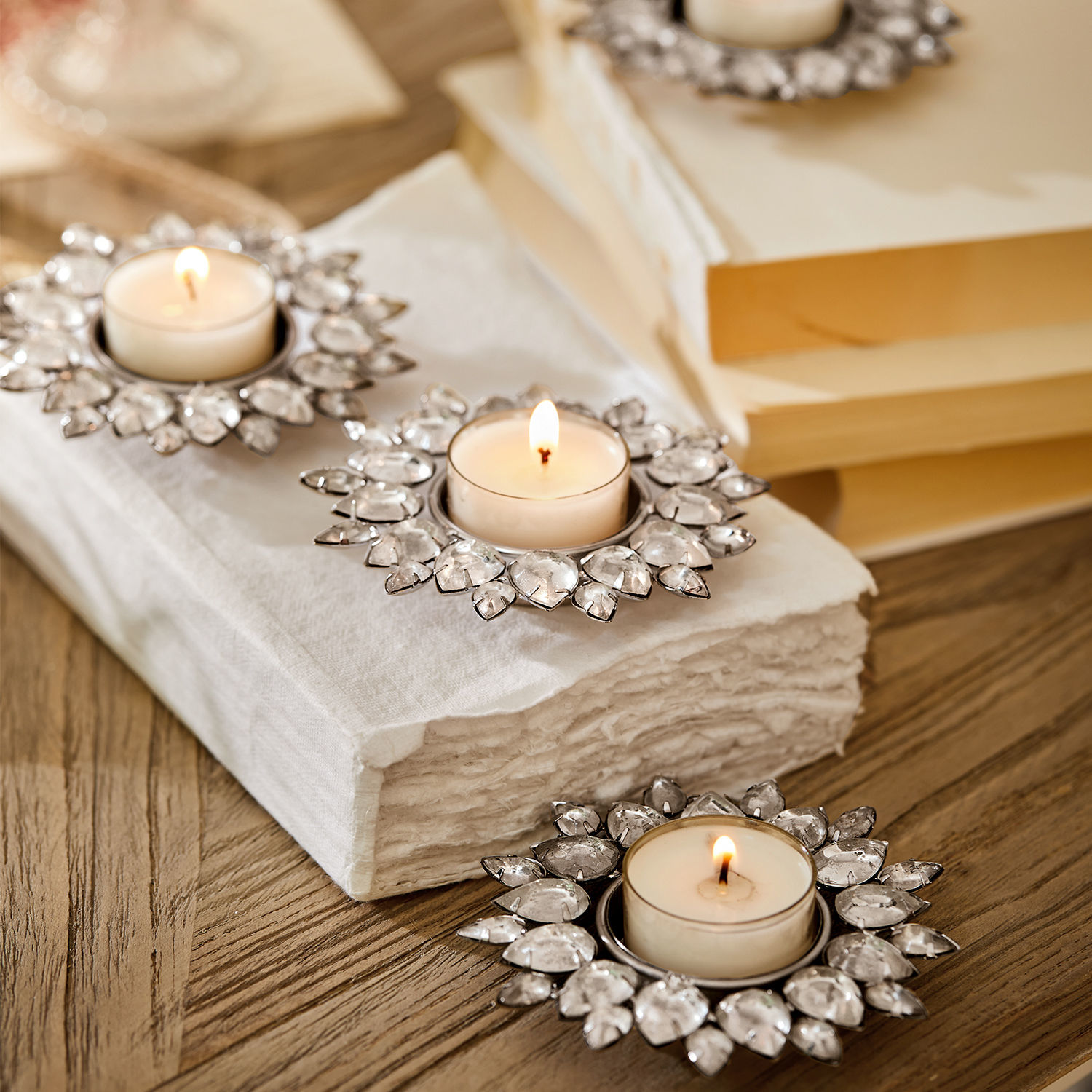 Lot de 4 supports à bougies chauffe-plats Macie