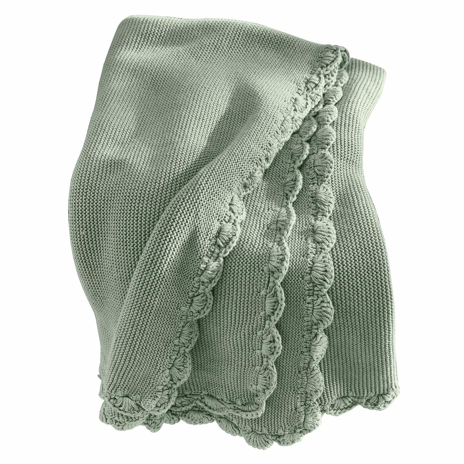 Plaid Nymariel Plaid vert en coton doux avec bordure décorative, parfait pour la décoration et le confort