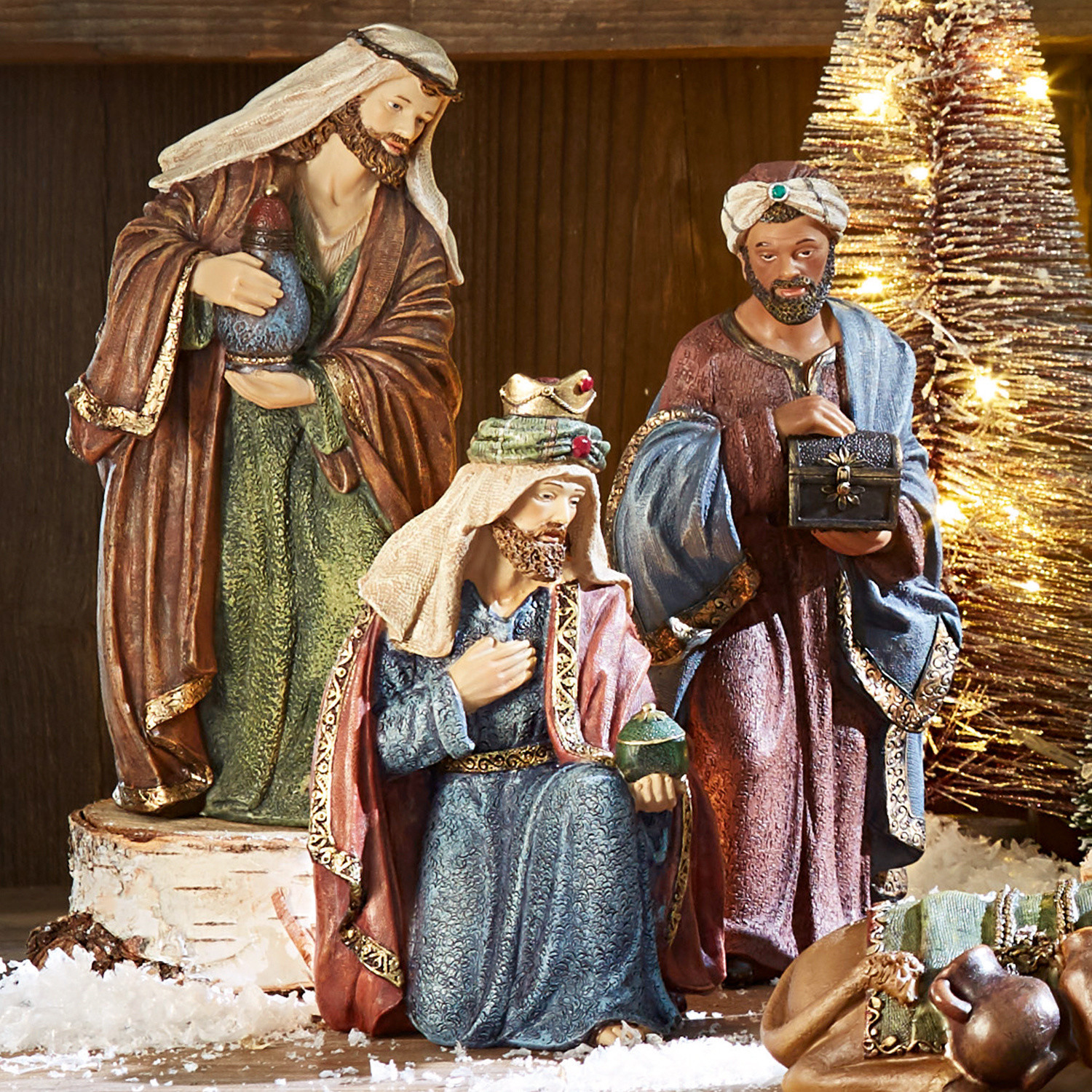 Crèche De Noël Moderne 8 Pièces – Figurines En Résine Blanche, Style épuré | Décoration De Table Religieuse Pour Les Fêtes - 3