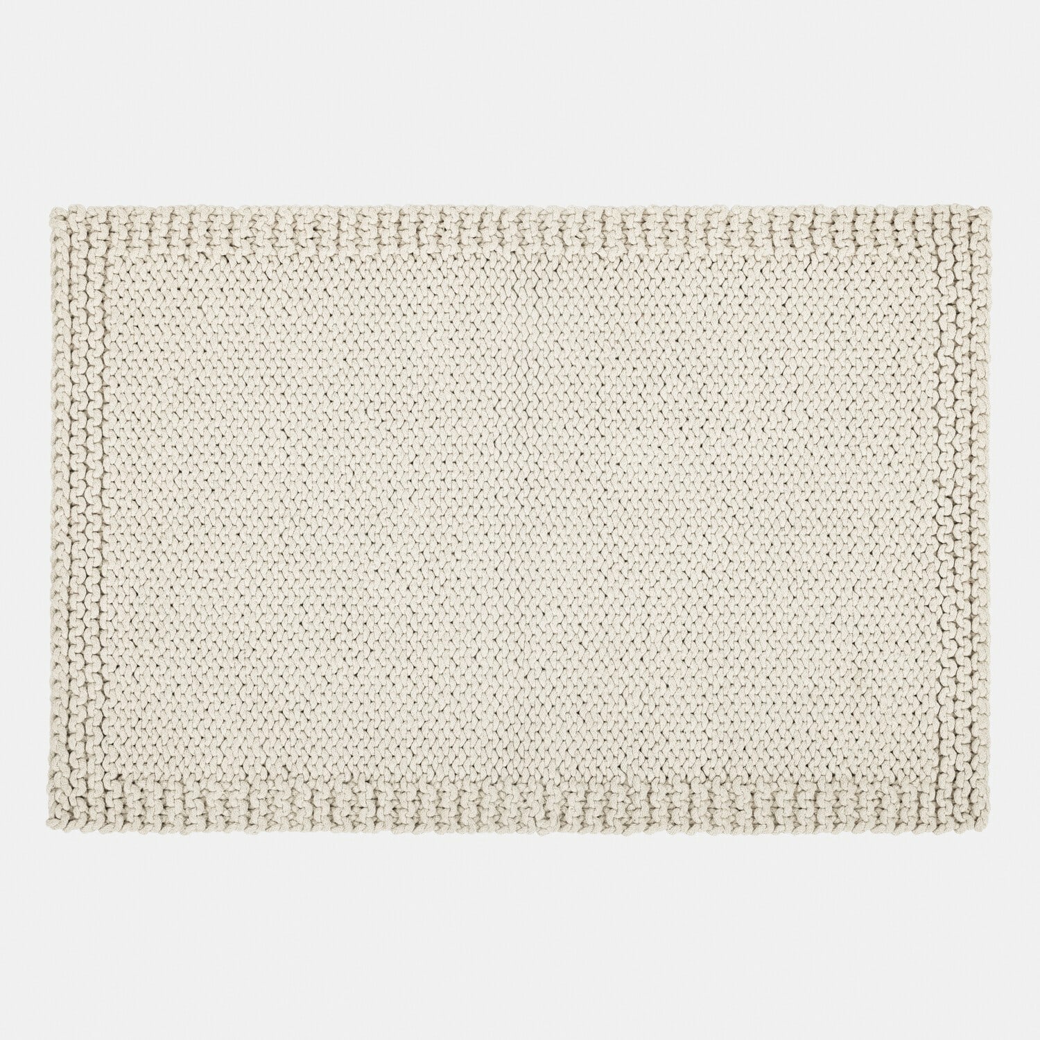Tapis de bain Carsen Tapis beige en matériau tressé épais de forme rectangulaire, doux et décoratif pour intérieur