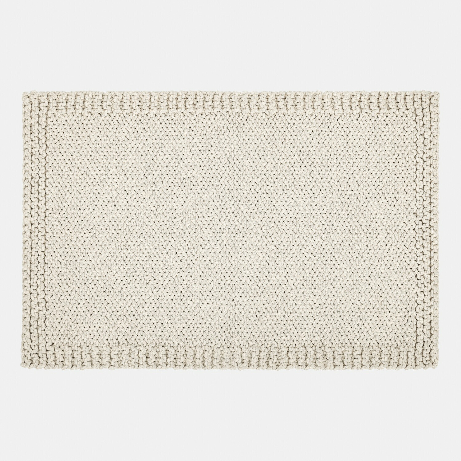 Tapis de bain Carsen Tapis beige en matériau tressé épais de forme rectangulaire, doux et décoratif pour intérieur