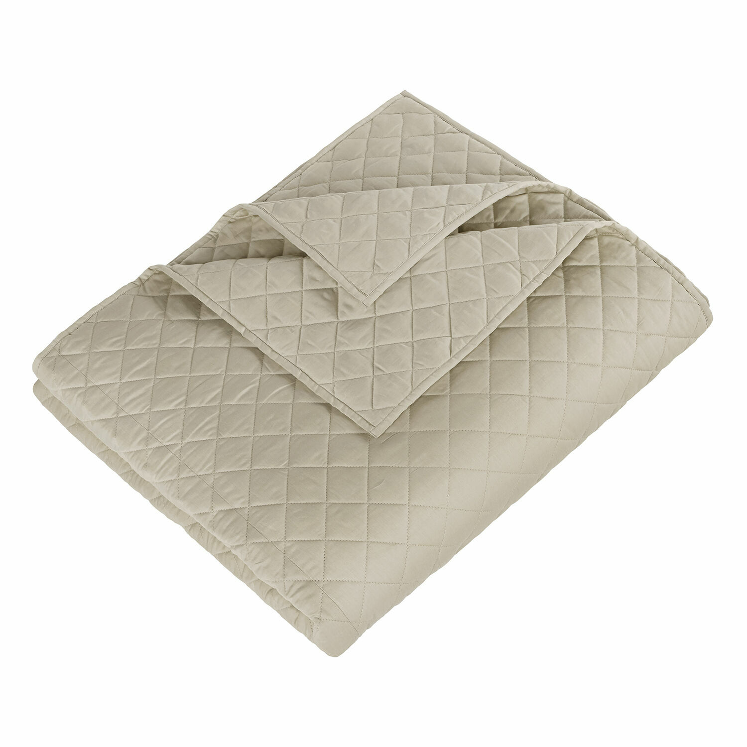 Courtepointe Jolique Plaid matelassé beige en tissu doux, parfait pour décorer chambre et salon