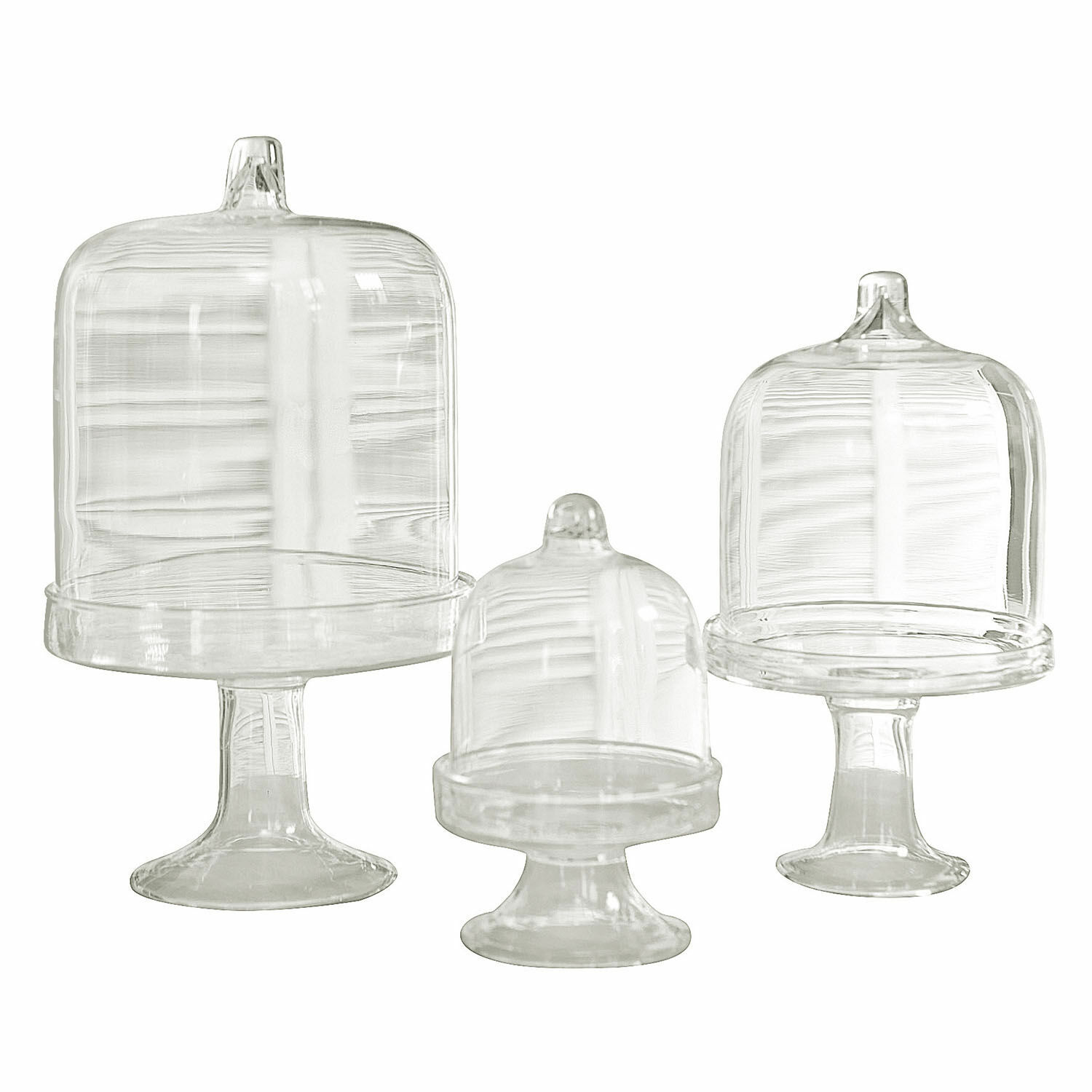 Lot de 3 cloches en verre Allegheny