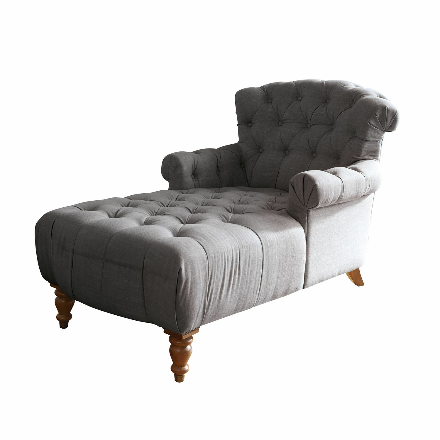 marron Chaiselongue Springfield Village gris anthracite avec pieds en bois pour salon confortable