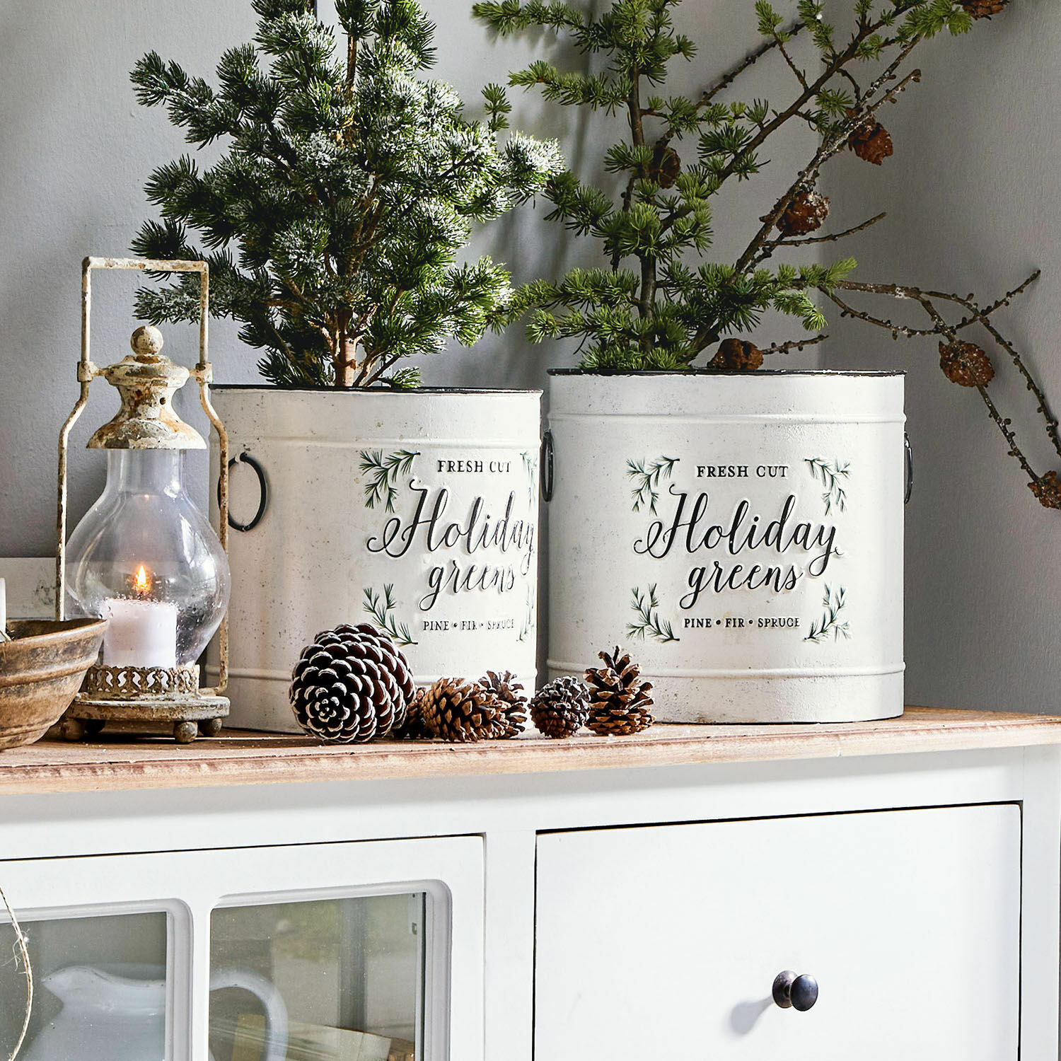 Lot de 2 cache-pots Holiday Greens
