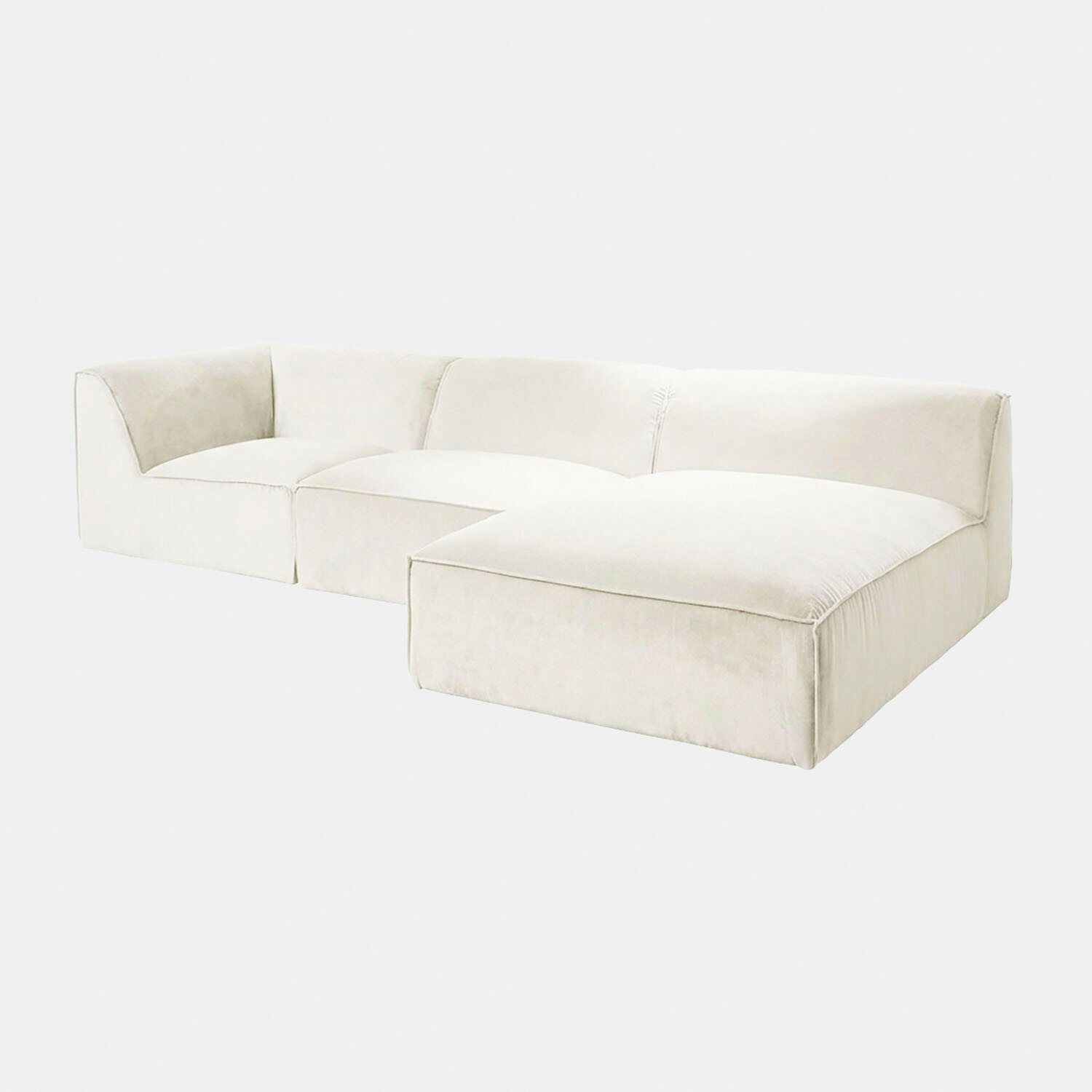 crème Canapé modulaire McLean crème en tissu doux, design moderne pour salon confortable
