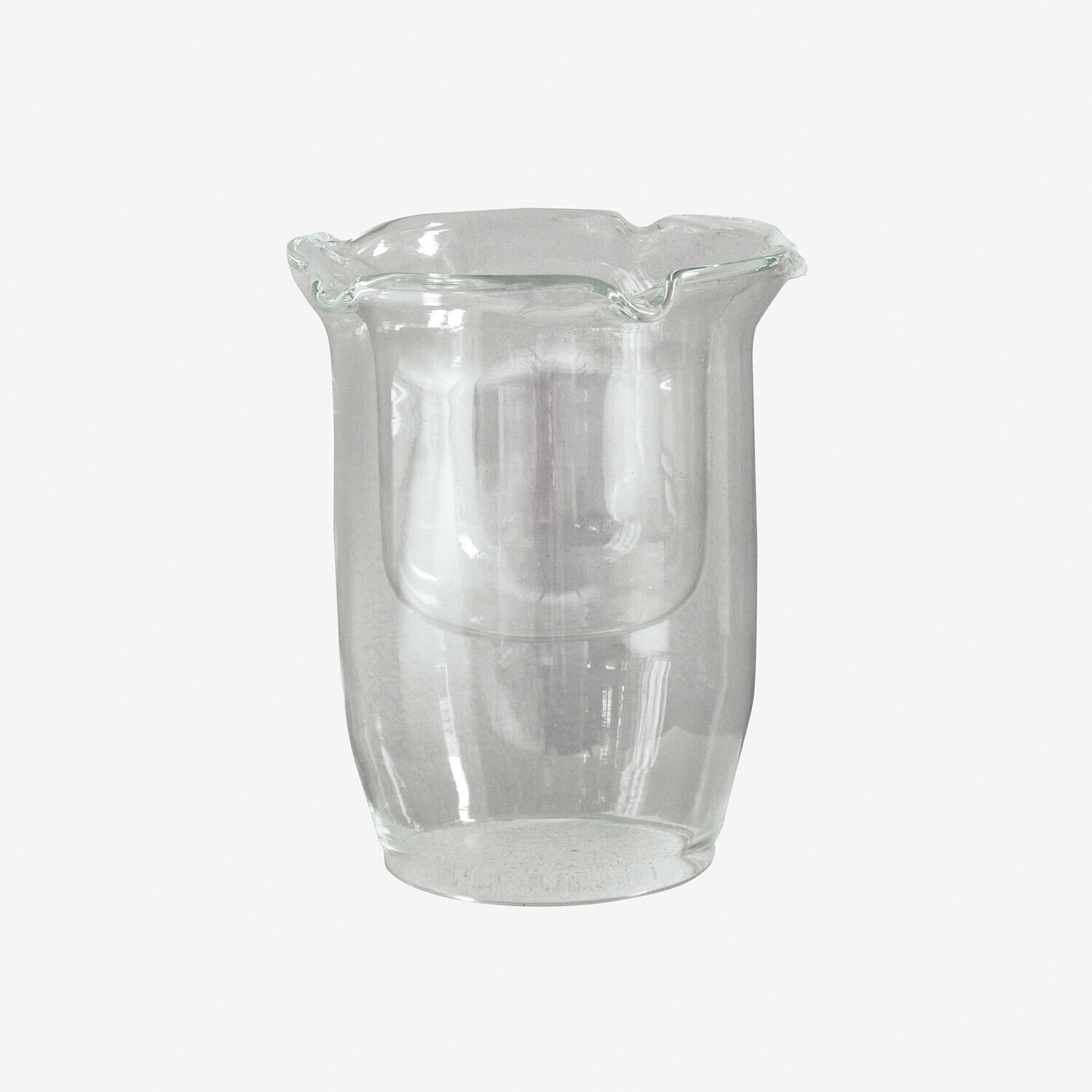 Photophore Bellevoire Vase en verre transparent avec bord irrégulier, décoration intérieure, verre clair