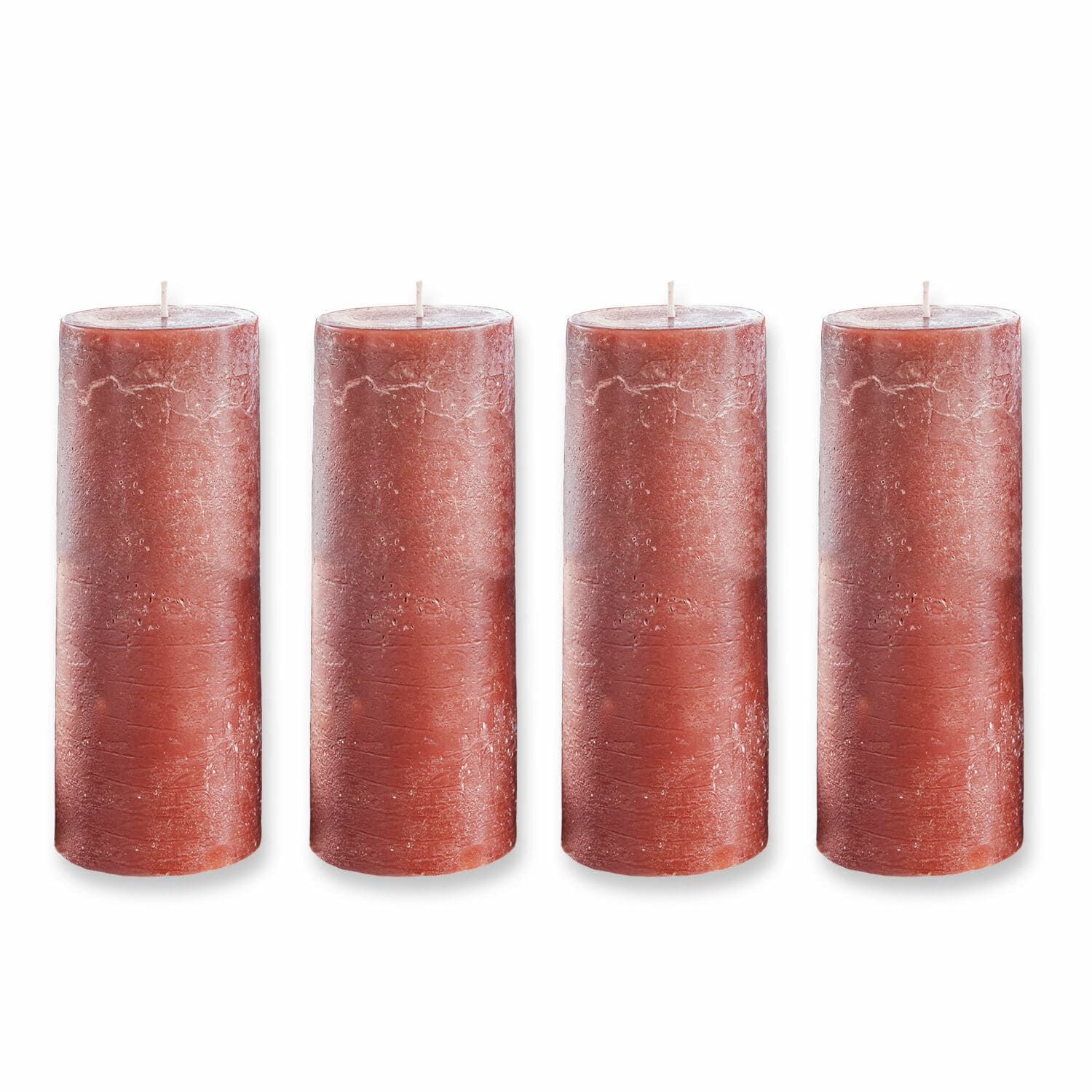 rouge rouille Lot de 4 bougies rustiques couleur rouille pour décoration intérieure et ambiance chaleureuse
