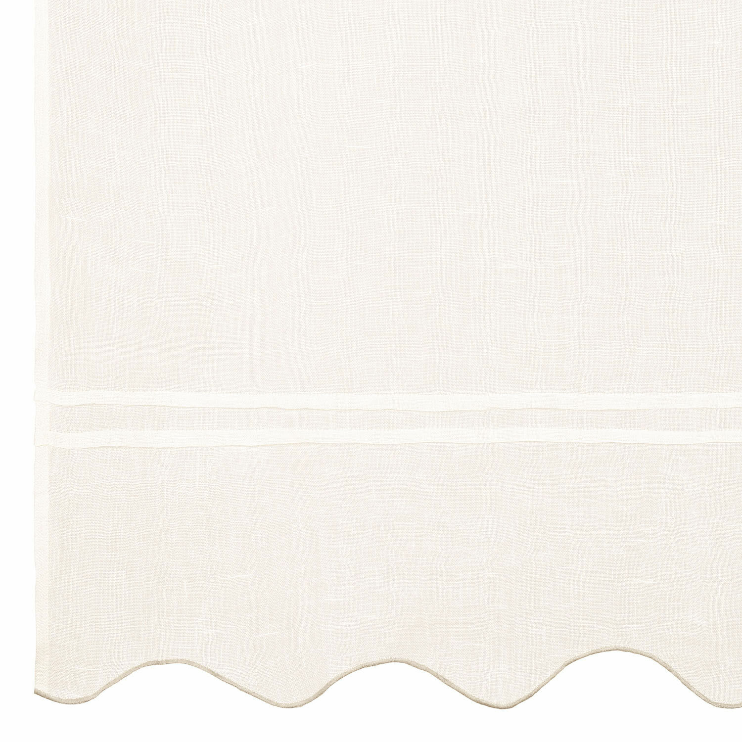 Brise-bise Clarine écru 45x90 Cm - Coton Et Polyester Recyclés, Pompon Décoratif, Lavable Machine