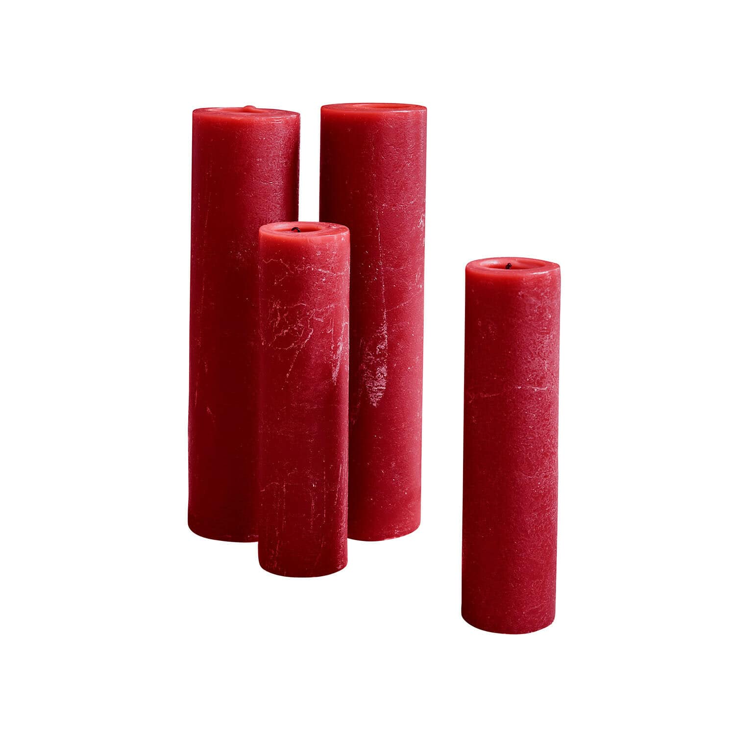 rouge Lot de 4 bougies rouges Avinal en cire, décoration intérieure, bougies décoratives