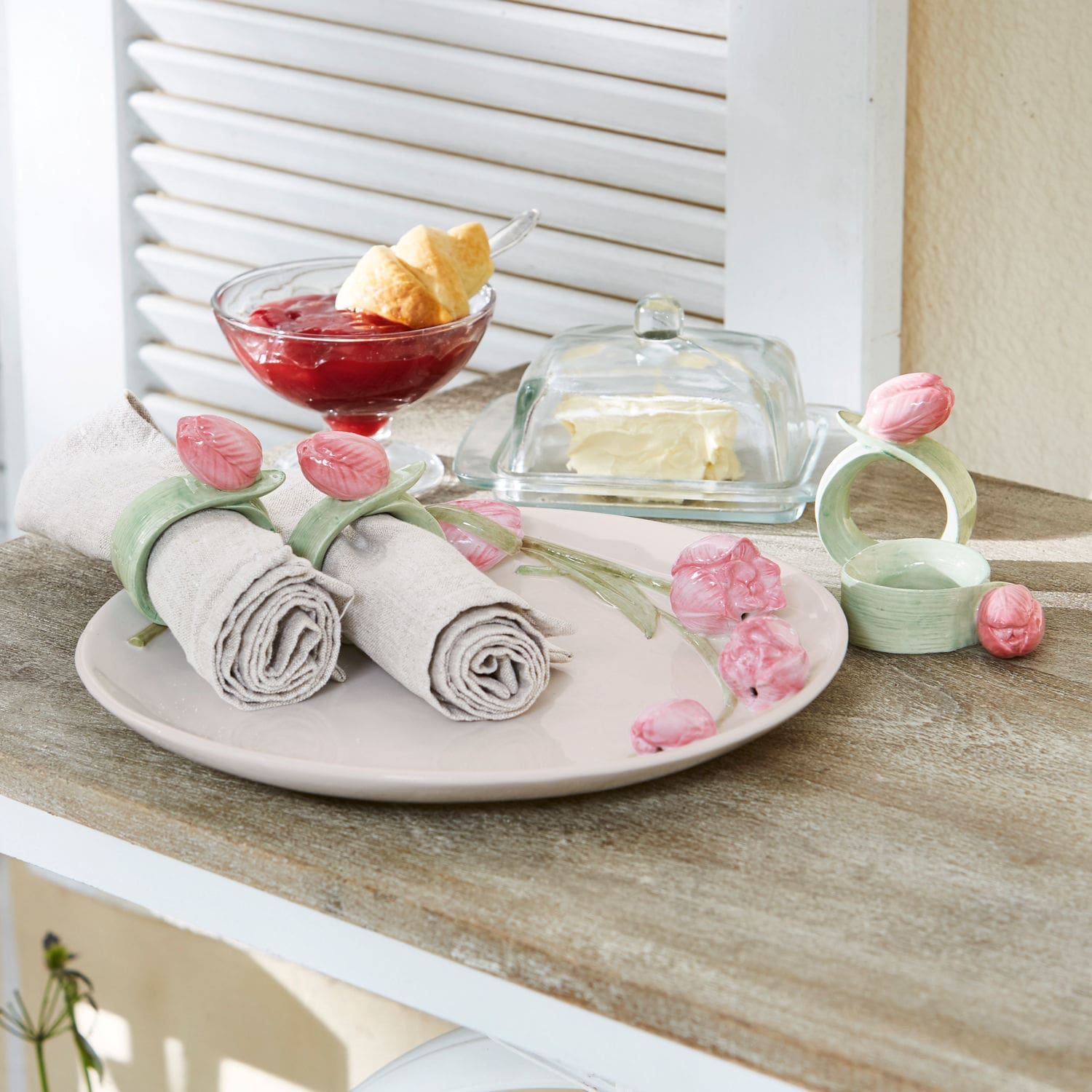 Lot de 4 ronds de serviettes Monique