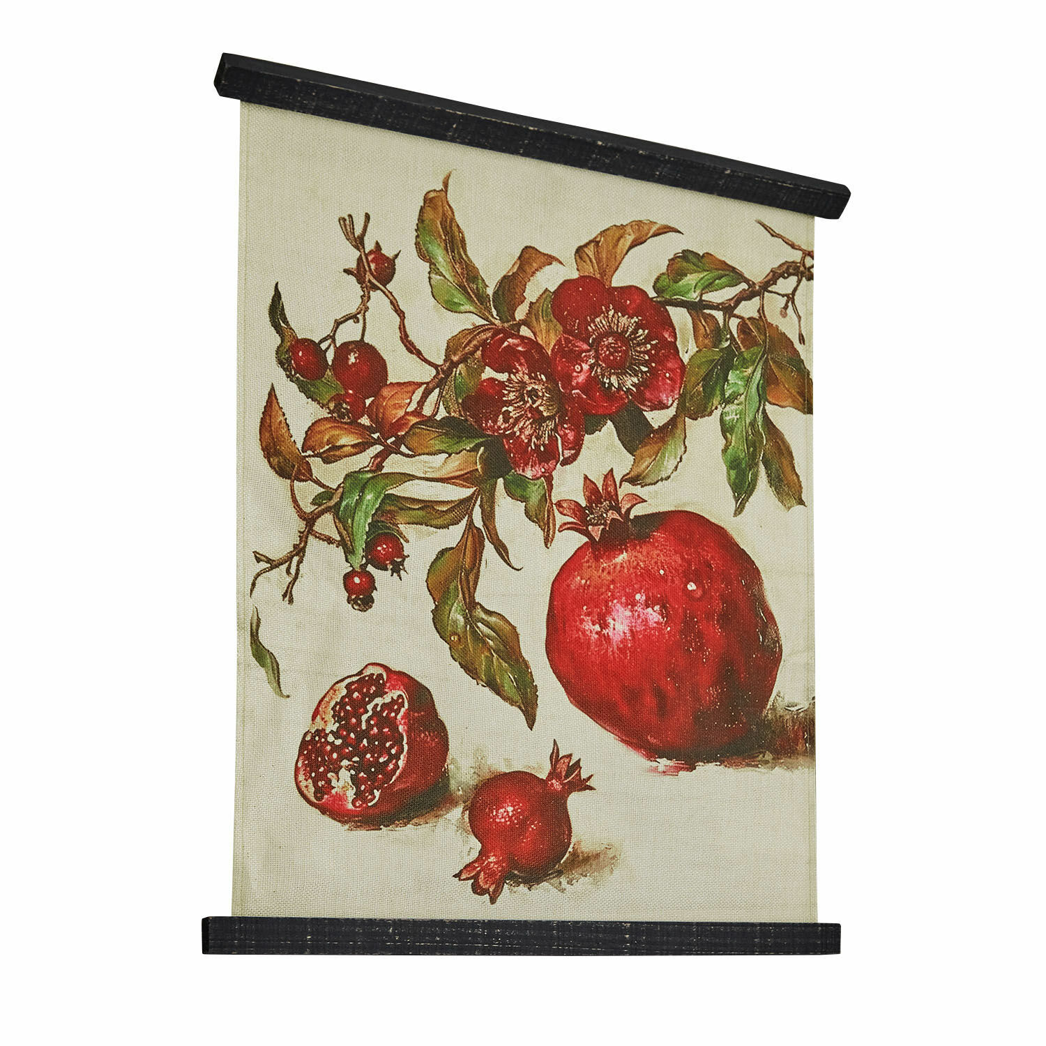 Tableau Karidah Tableau en toile avec motif de grenades rouges et feuilles vertes, décoration murale élégante