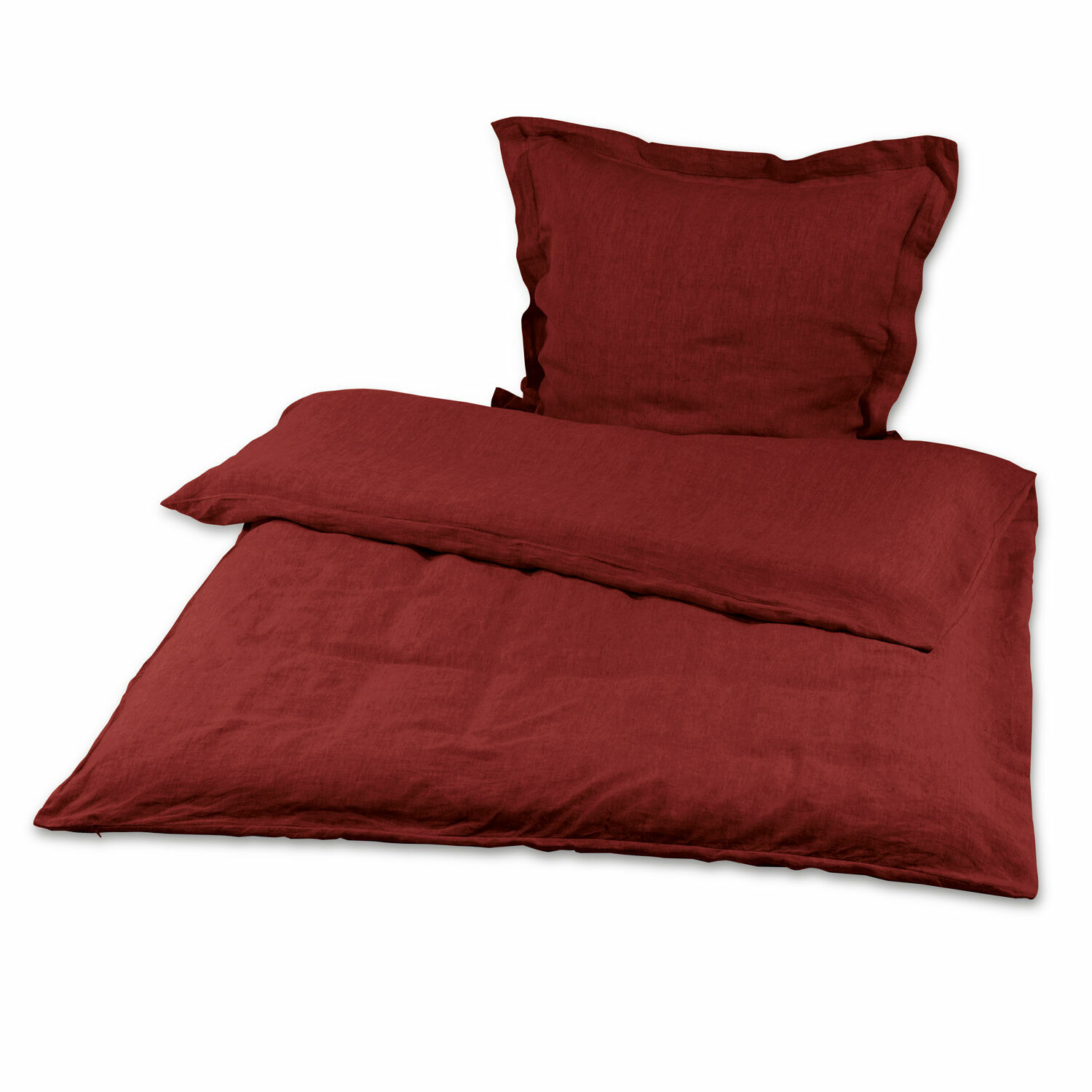 rouge Parure de lit Kilanema en lin rouge, douce et confortable, parfaite pour une chambre élégante