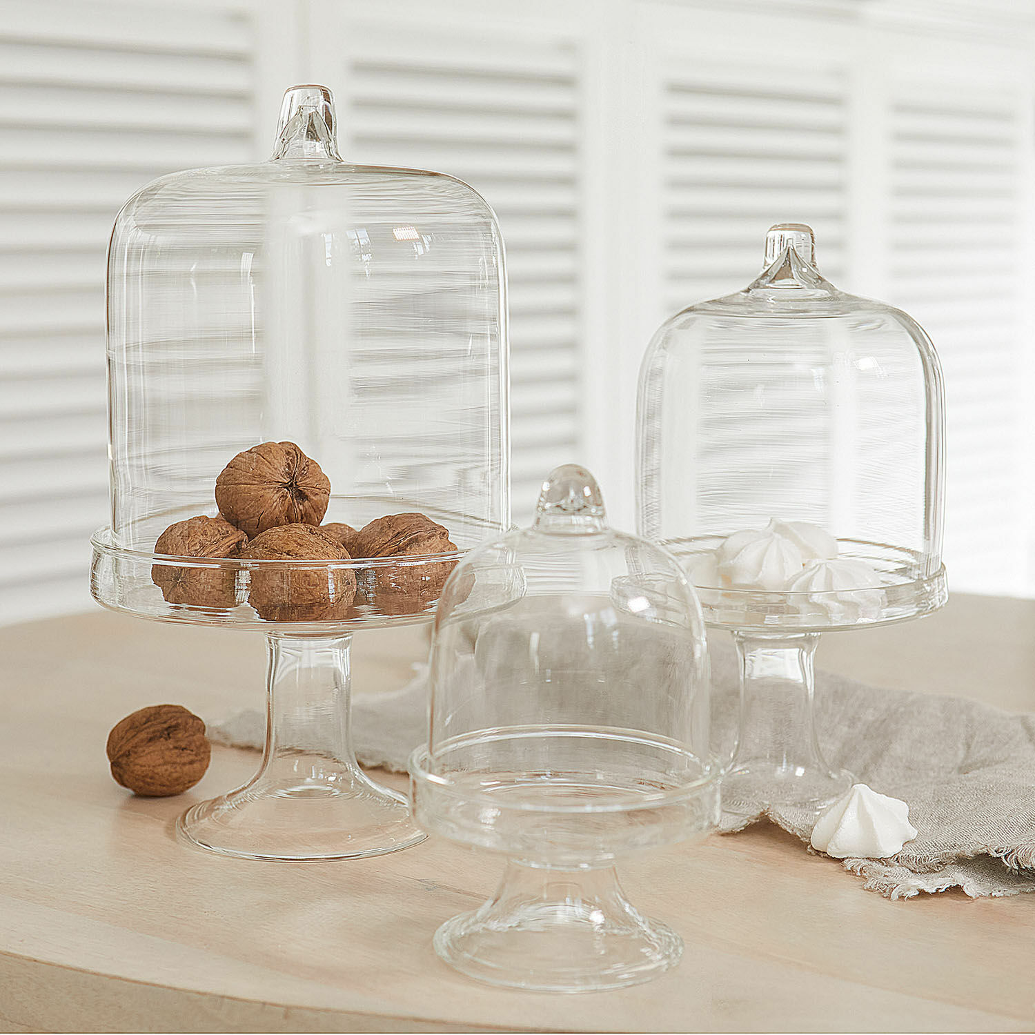 Lot de 3 cloches en verre Allegheny