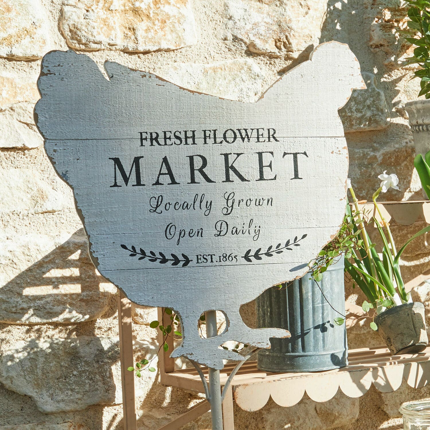 Poule déco à planter Flower Market