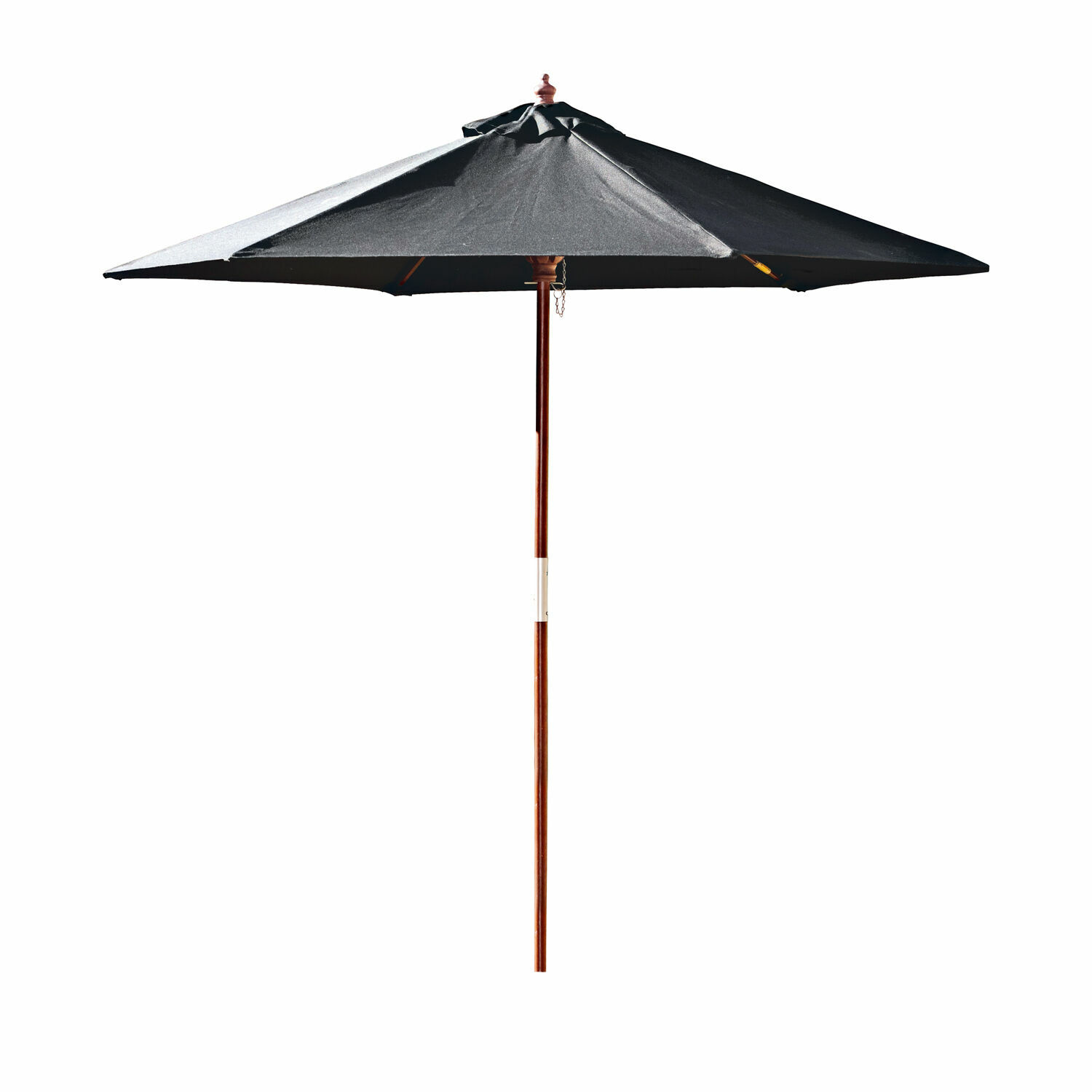 noir Parasol de jardin noir Enfield avec pied en bois, parfait pour ombrager terrasse ou jardin